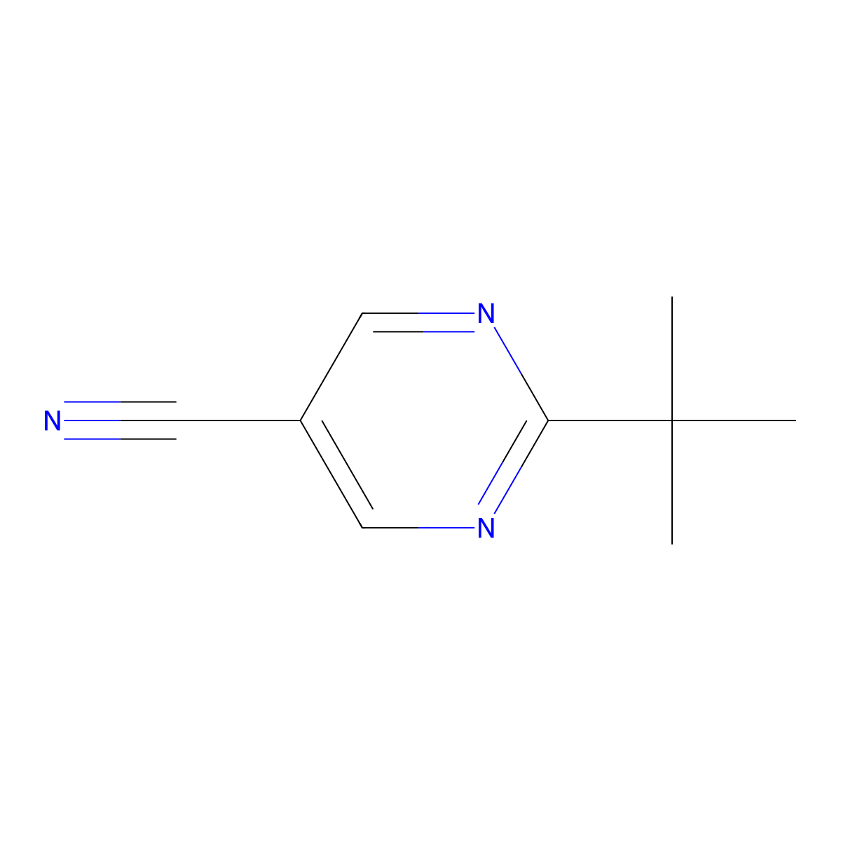 2-(Tert-butyl)pyrimidine-5-carbonitrile molecular structure, CAS 126230-72-6