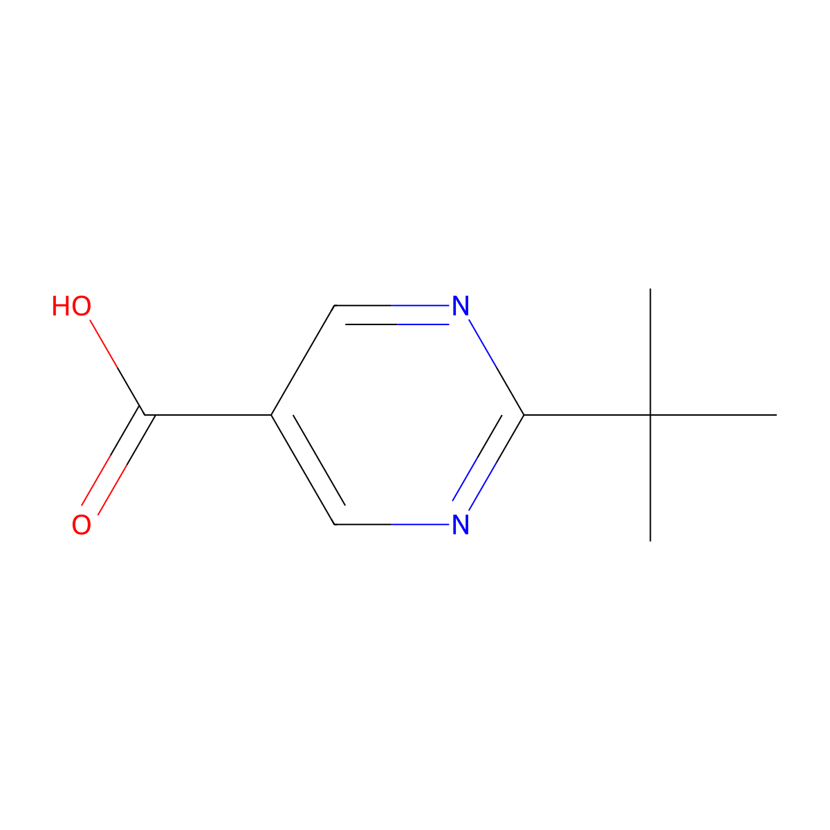2-Tert-butylpyrimidine-5-carboxylic acid molecular structure, CAS 126230-73-7