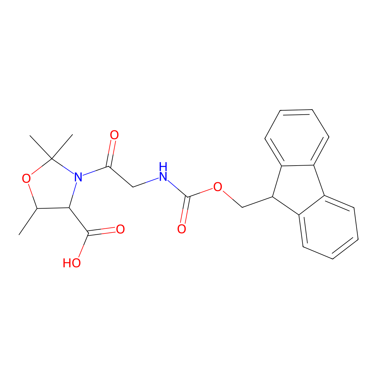 Fmoc-Gly-Thr[Psi(Me,Me)Pro]-OH molecular structure, CAS 1262308-49-5