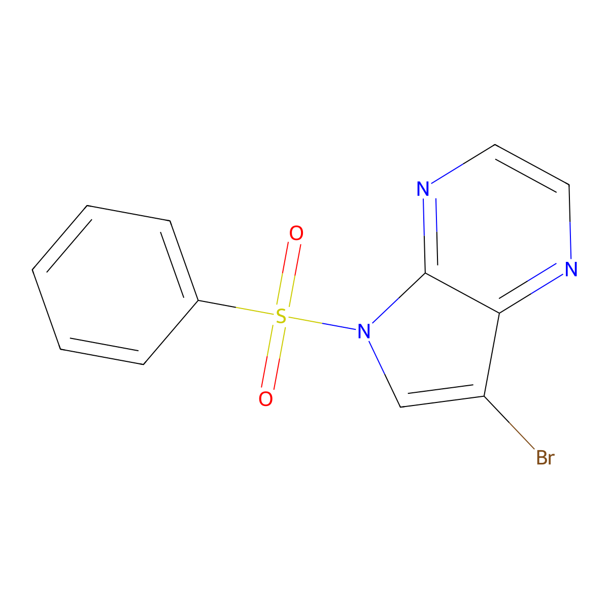 5-(Benzenesulfonyl)-7-bromo-5H-pyrrolo[2,3-b]pyrazine molecular structure, CAS 1262309-85-2