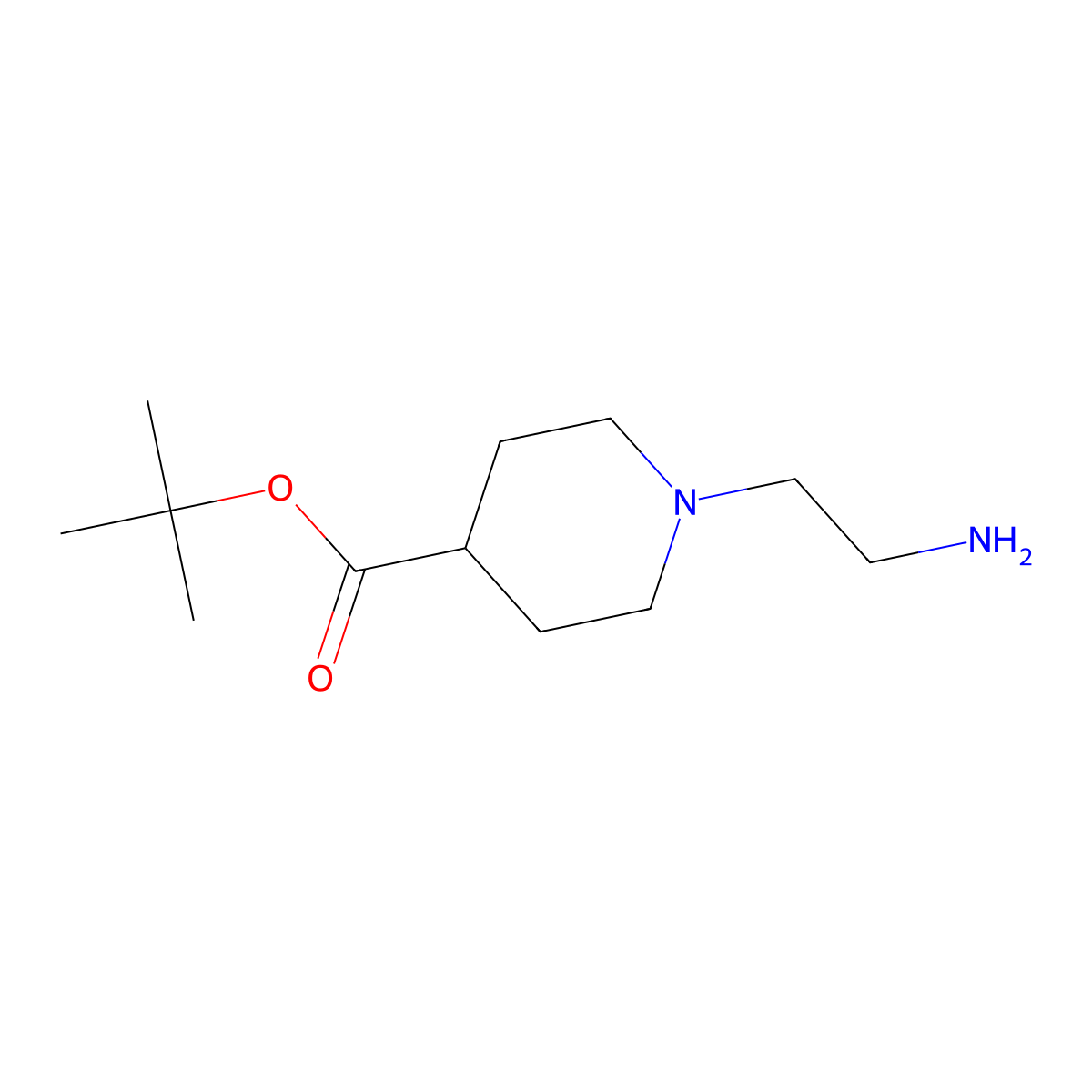Tert-butyl 1-(2-aminoethyl)piperidine-4-carboxylate molecular structure, CAS 1262316-82-4