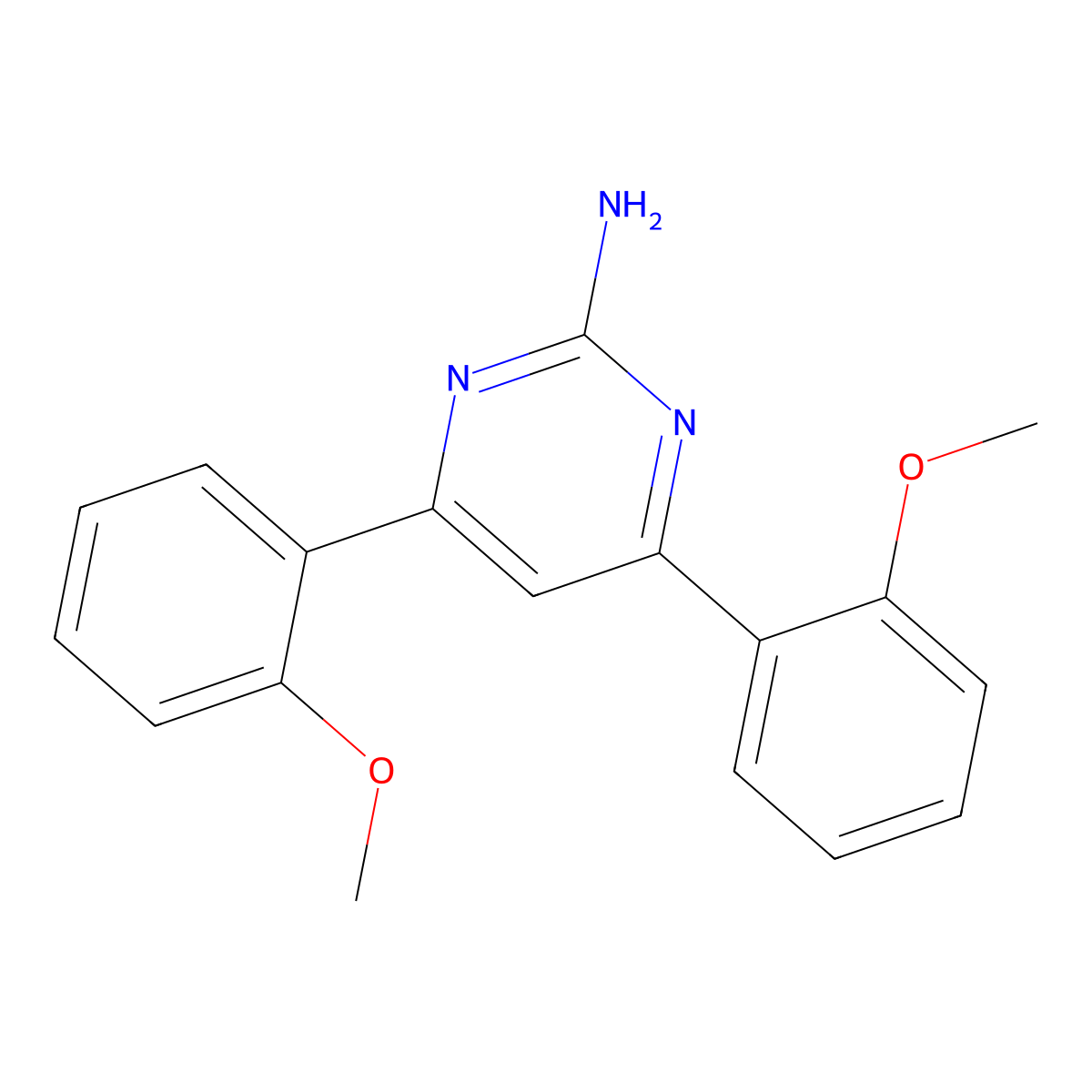 4,6-Bis(2-methoxyphenyl)pyrimidin-2-amine molecular structure, CAS 1262324-11-7