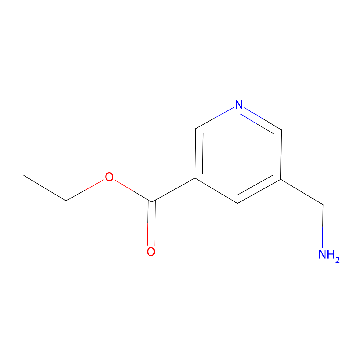 Ethyl 5-(aminomethyl)nicotinate molecular structure, CAS 1262325-97-2