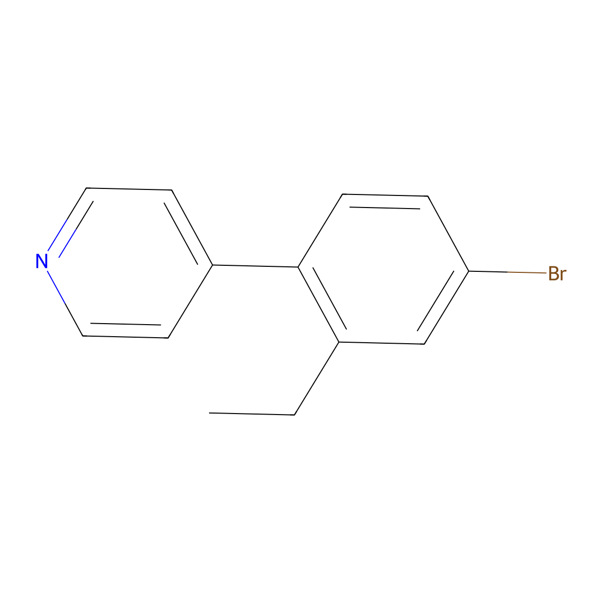 4-(4-Bromo-2-ethylphenyl)pyridine molecular structure, CAS 1262333-81-2