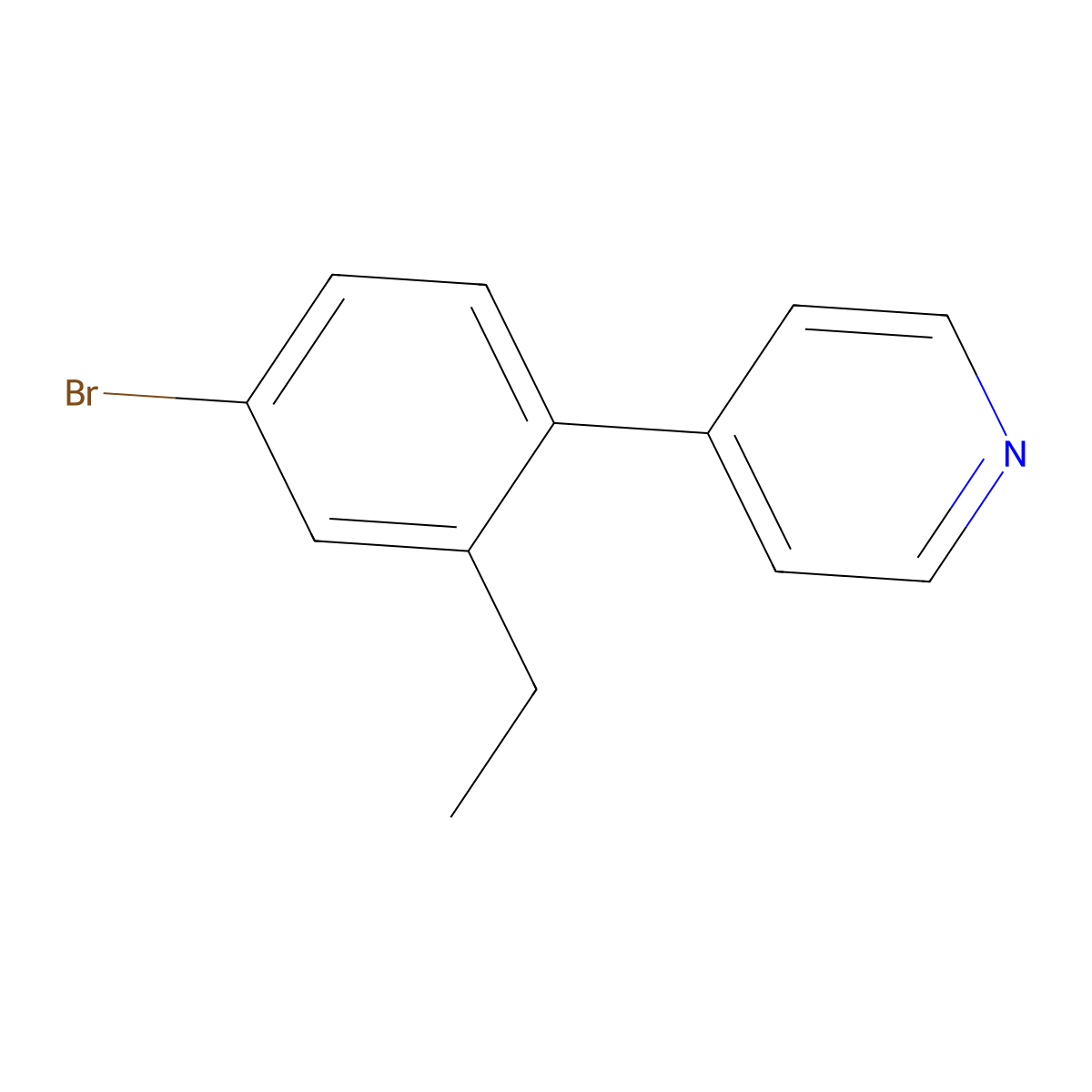 4-(4-Bromo-2-ethylphenyl)pyridine molecular structure, CAS 1262333-81-2