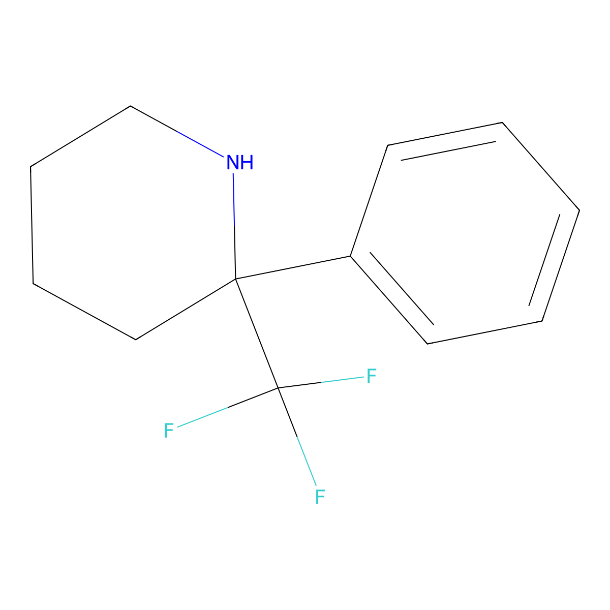 2-Phenyl-2-(trifluoromethyl)piperidine molecular structure, CAS 1262380-99-3