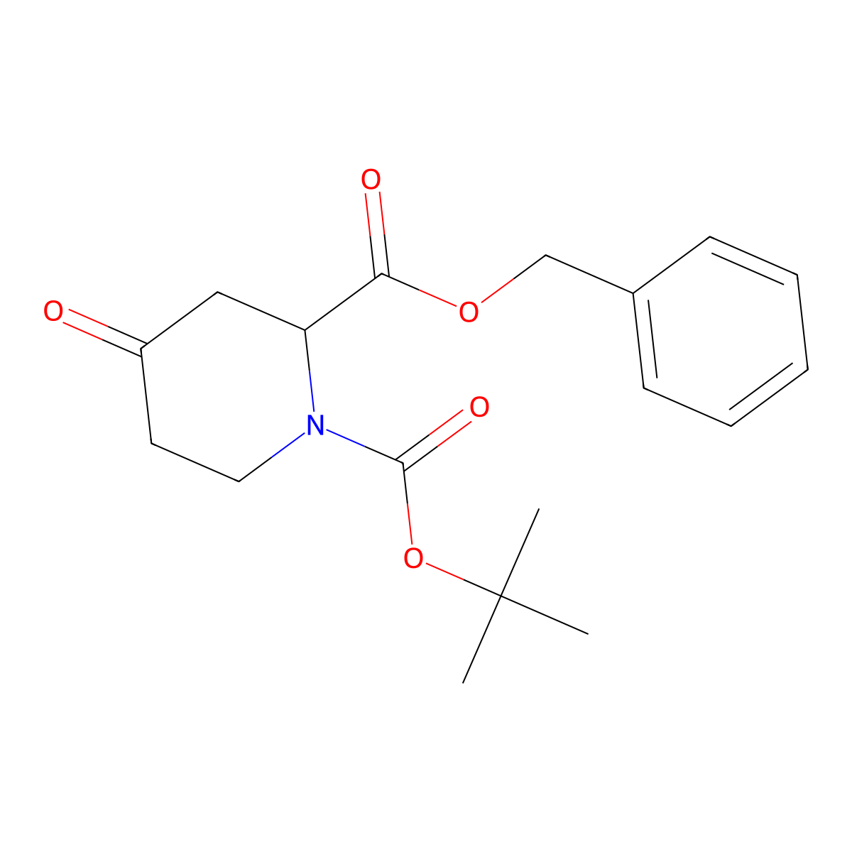2-Benzyl 1-(tert-butyl) (S)-4-oxopiperidine-1,2-dicarboxylate molecular structure, CAS 1262396-25-7