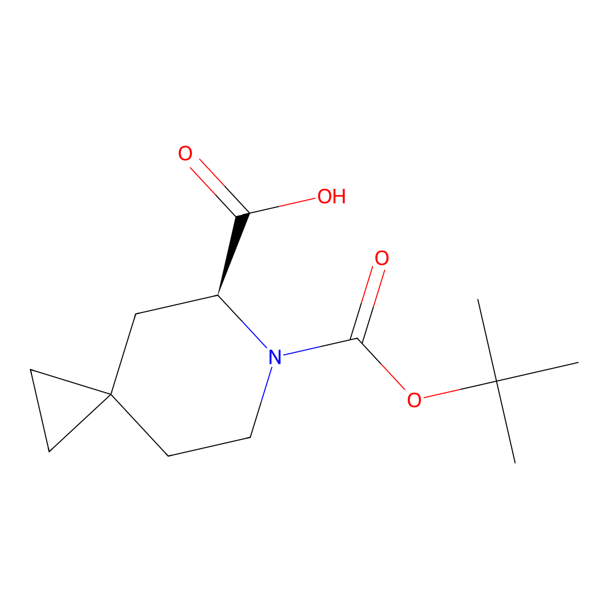 (S)-6-(tert-Butoxycarbonyl)-6-azaspiro[2.5]octane-5-carboxylic acid molecular structure, CAS 1262396-32-6