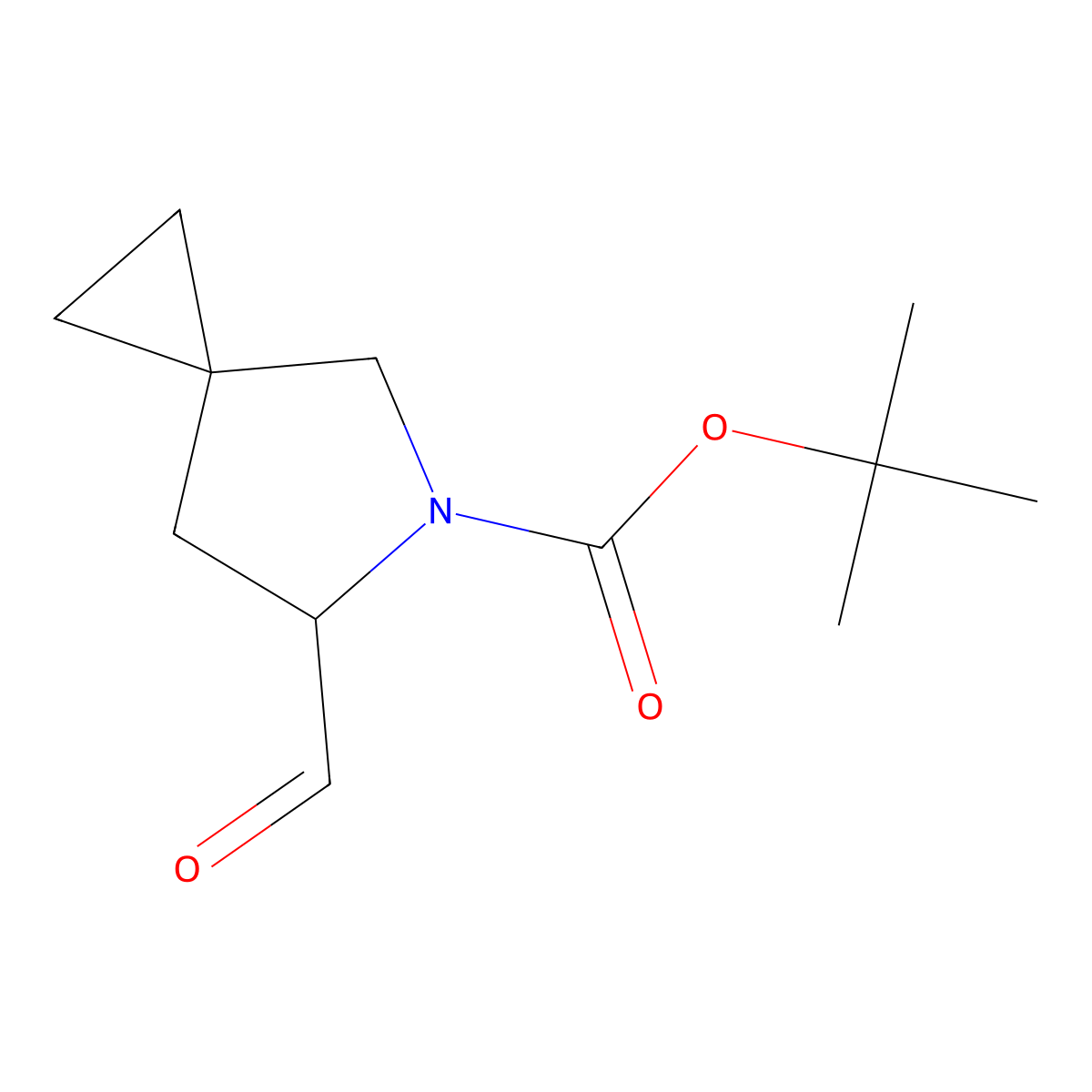 tert-butyl (6S)-6-formyl-5-azaspiro[2.4]heptane-5-carboxylate molecular structure, CAS 1262397-14-7
