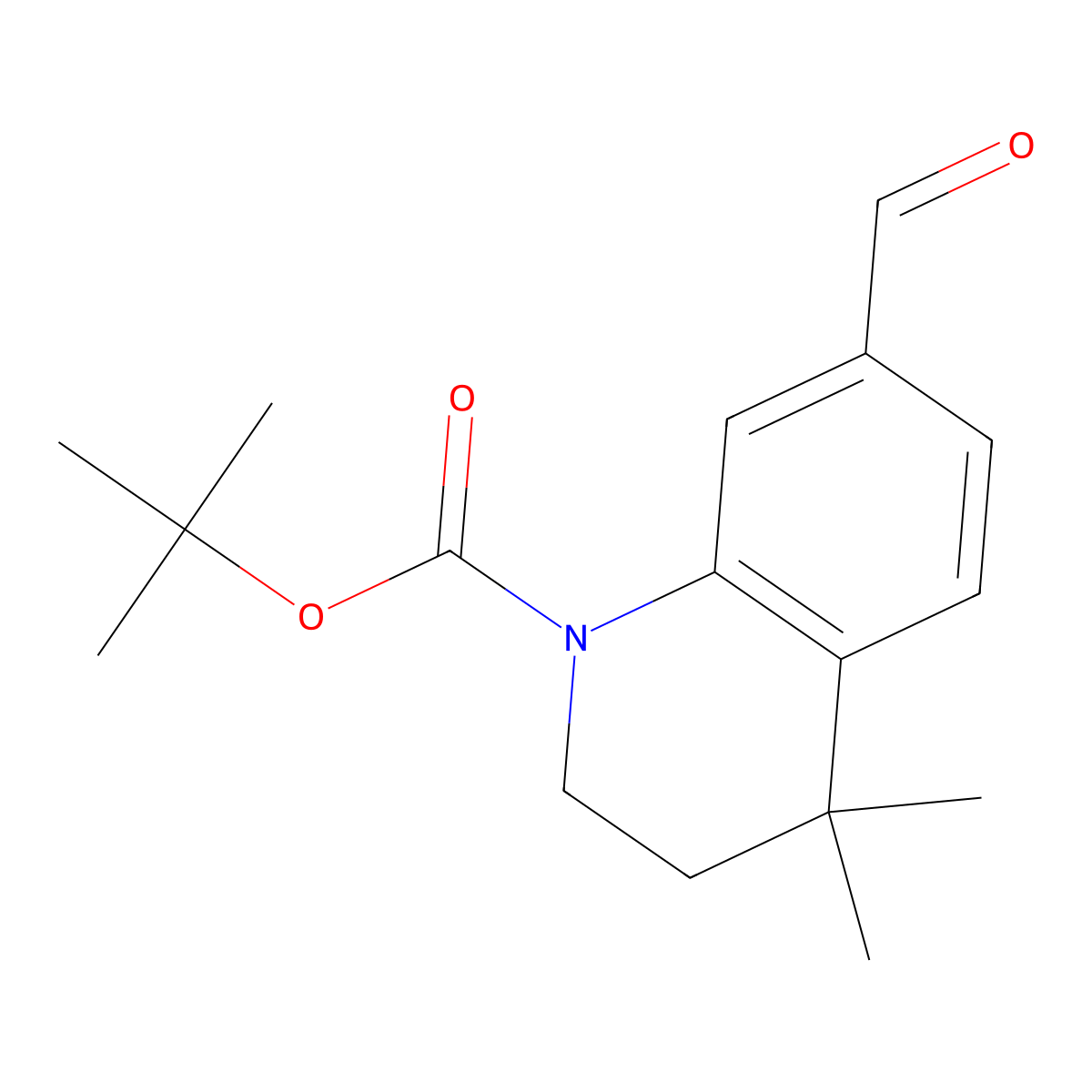 Tert-butyl 7-formyl-4,4-dimethyl-2,3-dihydroquinoline-1-carboxylate molecular structure, CAS 1262406-78-9