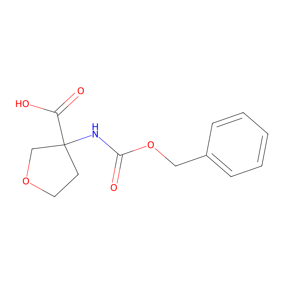 3-(((Benzyloxy)carbonyl)amino)oxolane-3-carboxylic acid molecular structure, CAS 1262406-85-8
