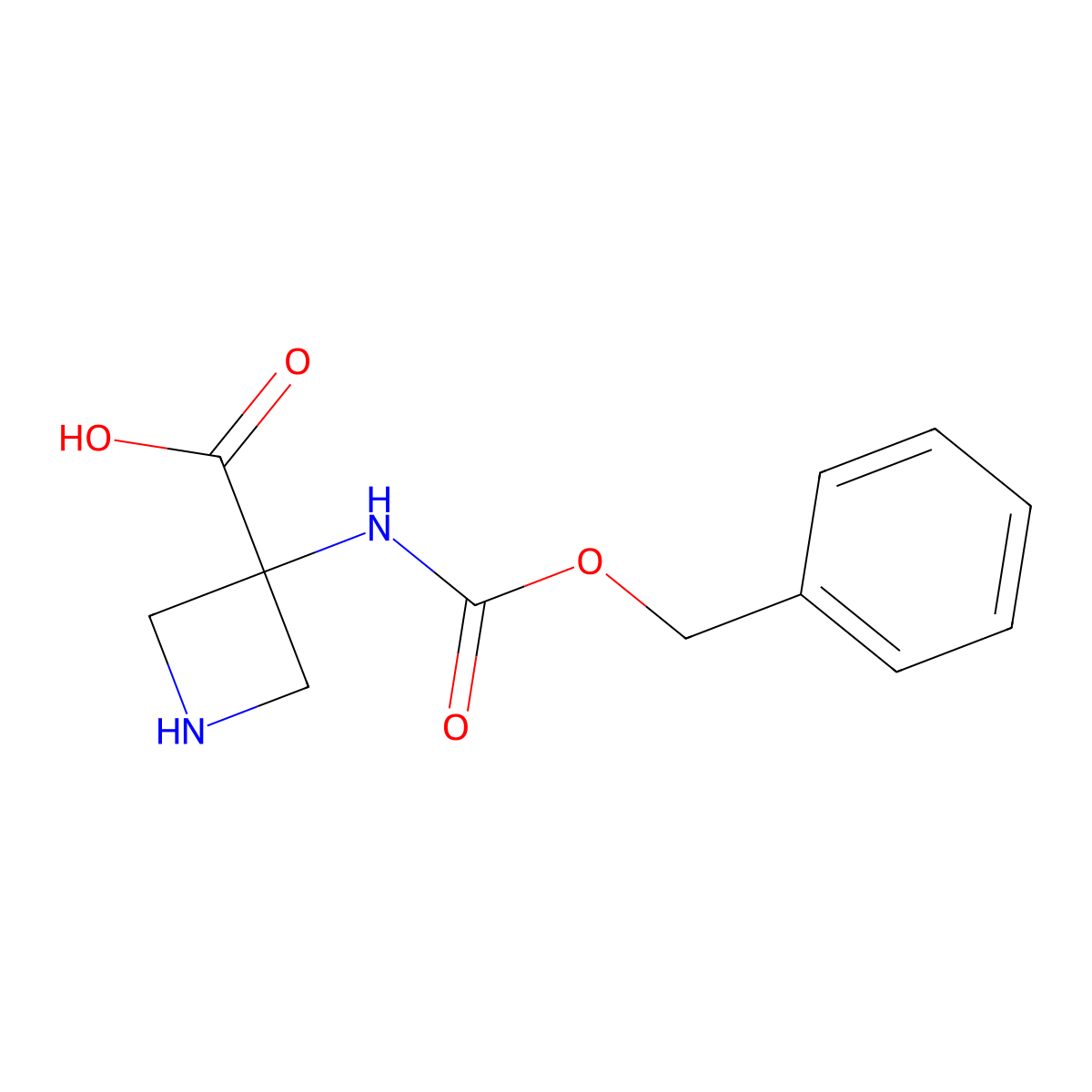 3-{[(Benzyloxy)carbonyl]amino}azetidine-3-carboxylic acid molecular structure, CAS 1262406-88-1