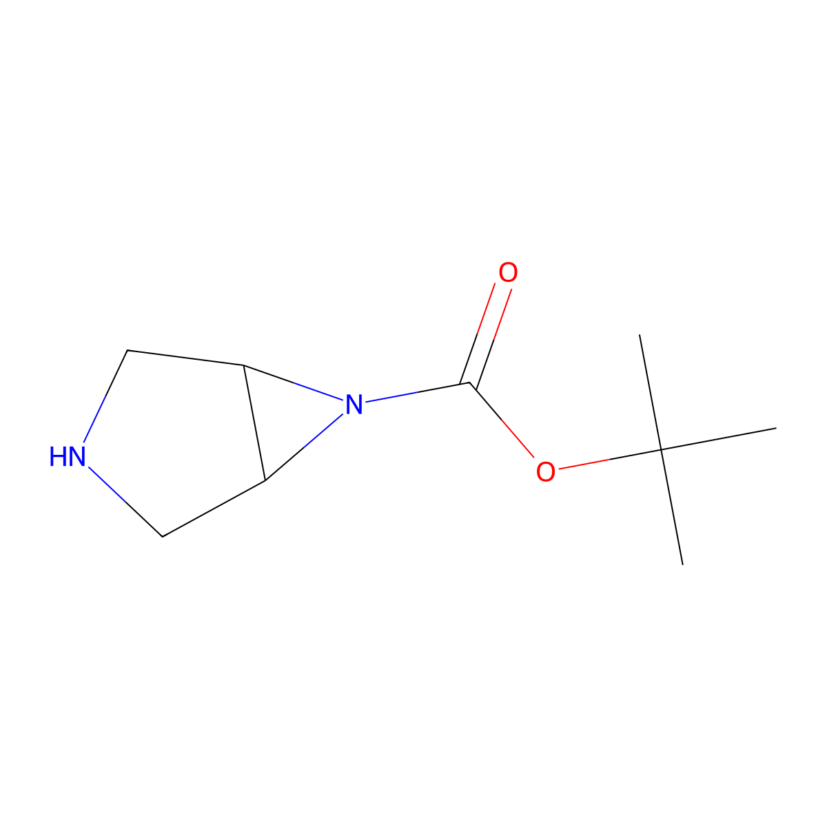 tert-Butyl 3,6-diazabicyclo[3.1.0]hexane-6-carboxylate molecular structure, CAS 1262407-15-7