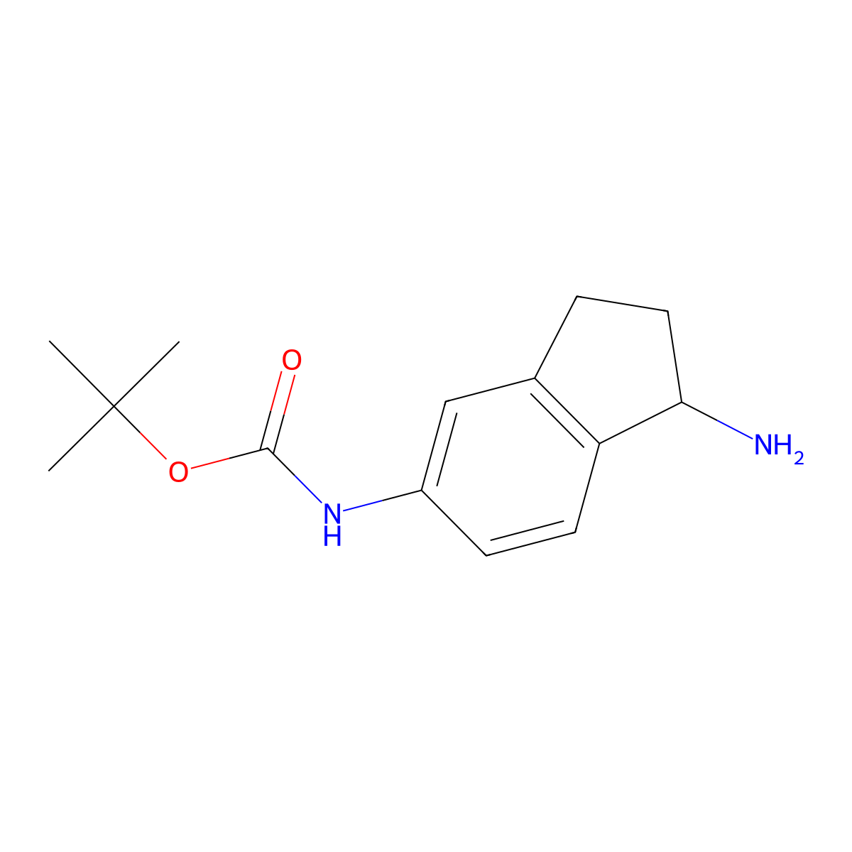 tert-butyl N-(1-amino-2,3-dihydro-1H-inden-5-yl)carbamate molecular structure, CAS 1262407-92-0