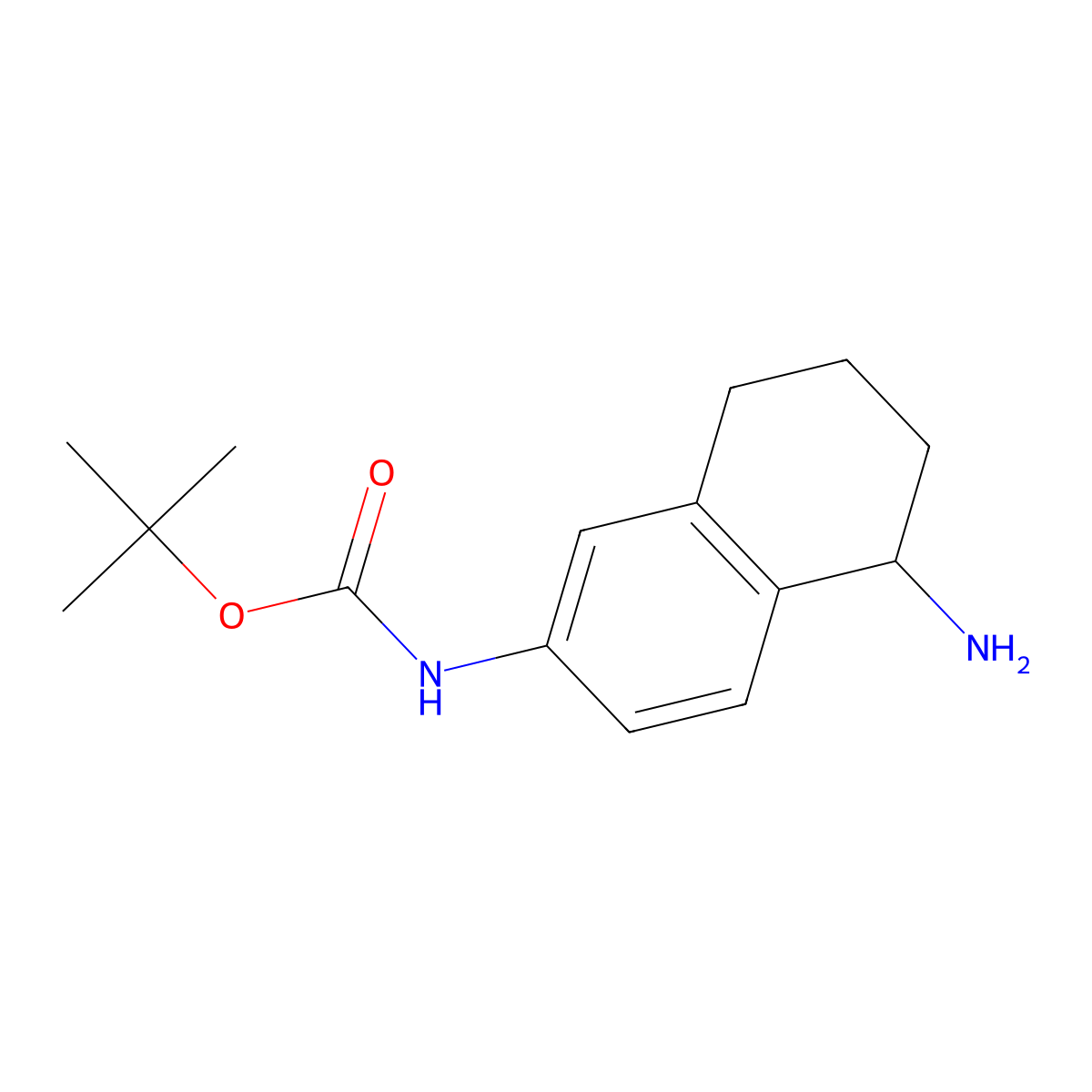 tert-butyl N-(5-amino-5,6,7,8-tetrahydronaphthalen-2-yl)carbamate molecular structure, CAS 1262407-95-3
