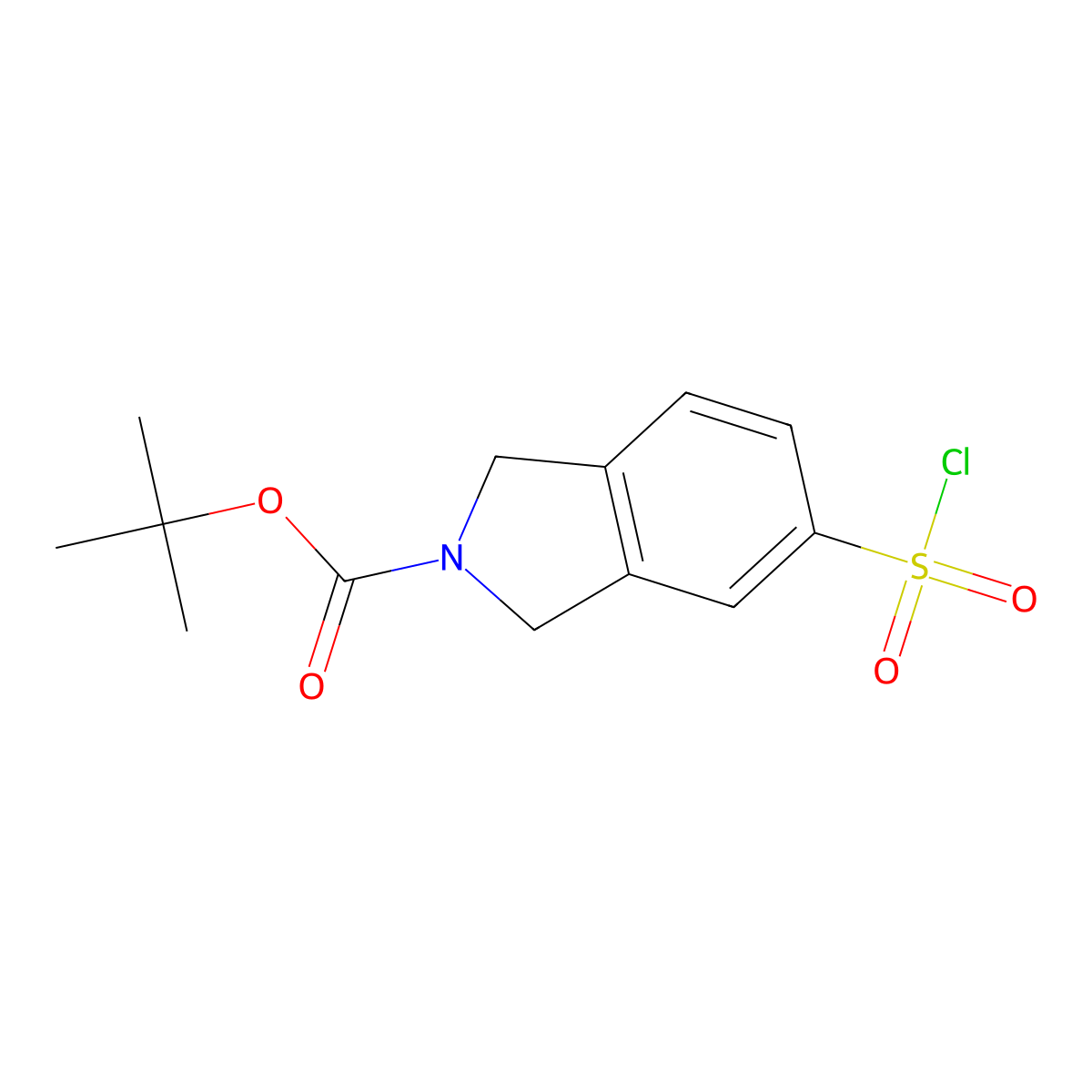 tert-butyl 5-(chlorosulfonyl)-2,3-dihydro-1H-isoindole-2-carboxylate molecular structure, CAS 1262408-03-6