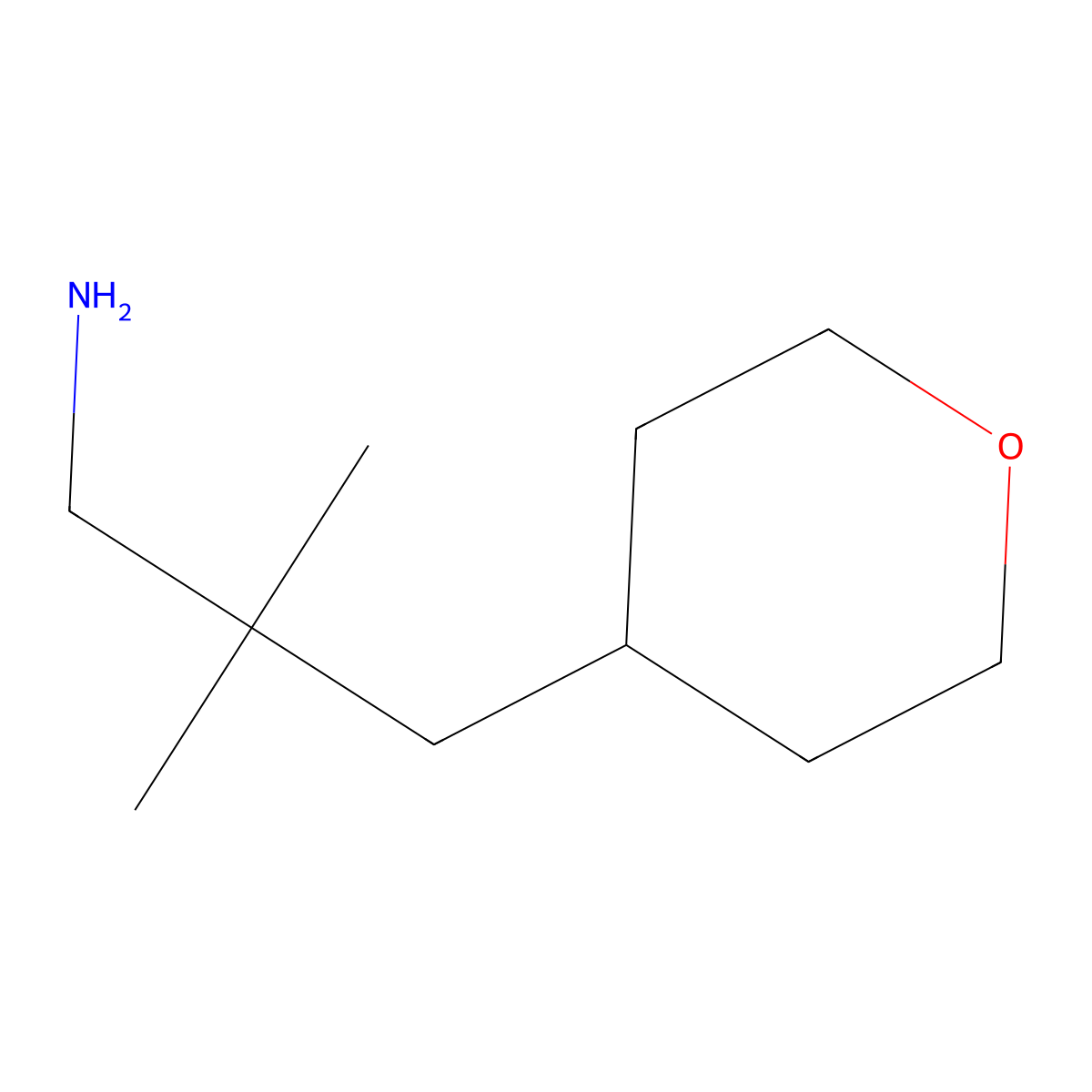 2,2-Dimethyl-3-(oxan-4-yl)propan-1-amine molecular structure, CAS 1262408-40-1