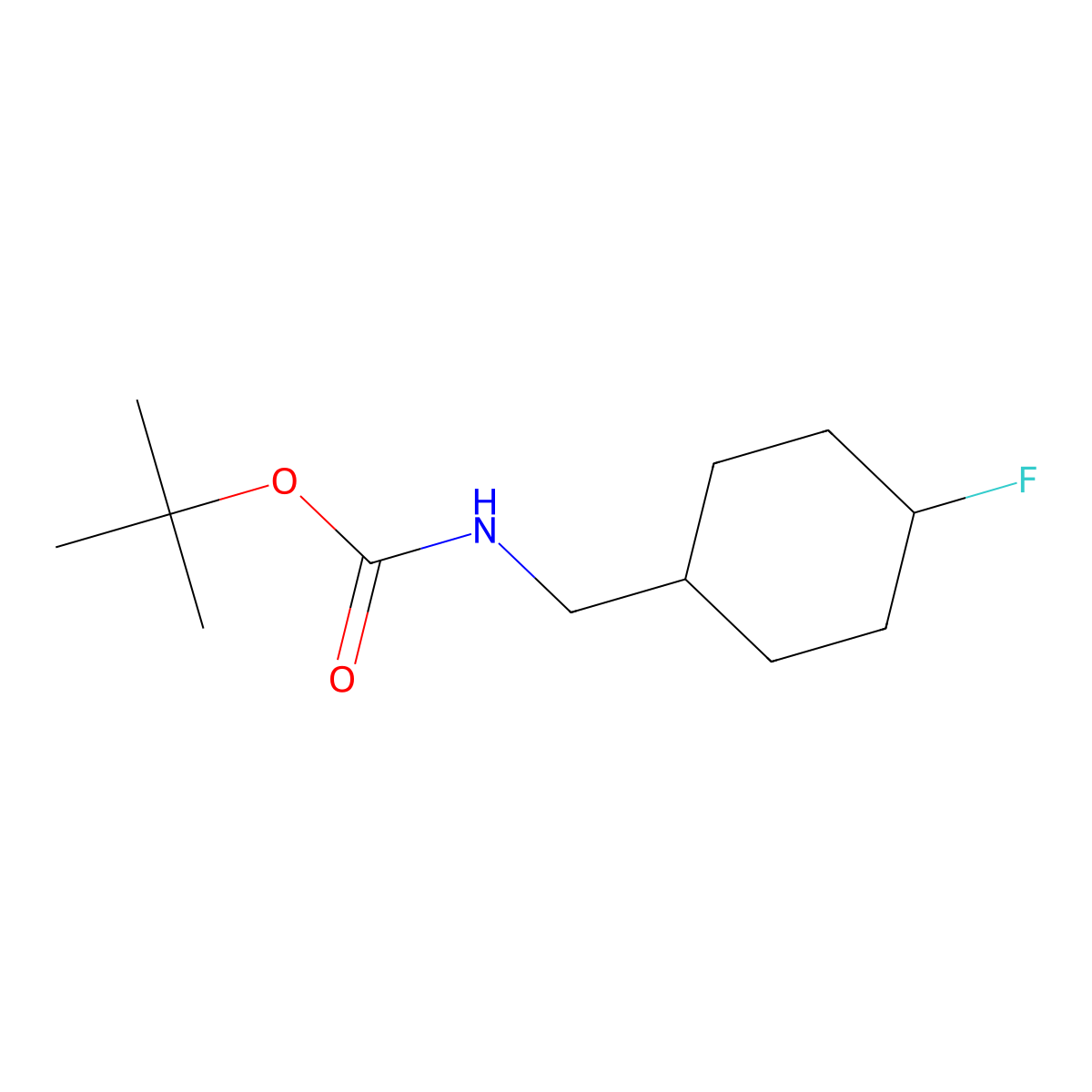 tert-butyl N-[(4-fluorocyclohexyl)methyl]carbamate molecular structure, CAS 1262408-48-9