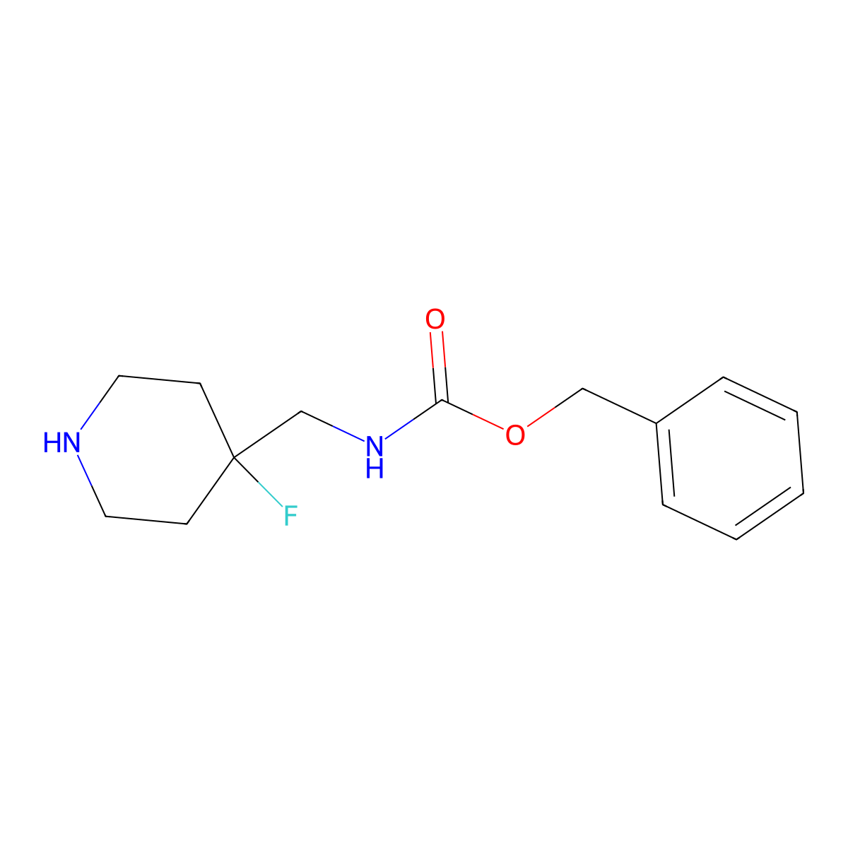 Benzyl ((4-fluoropiperidin-4-yl)methyl)carbamate molecular structure, CAS 1262408-52-5