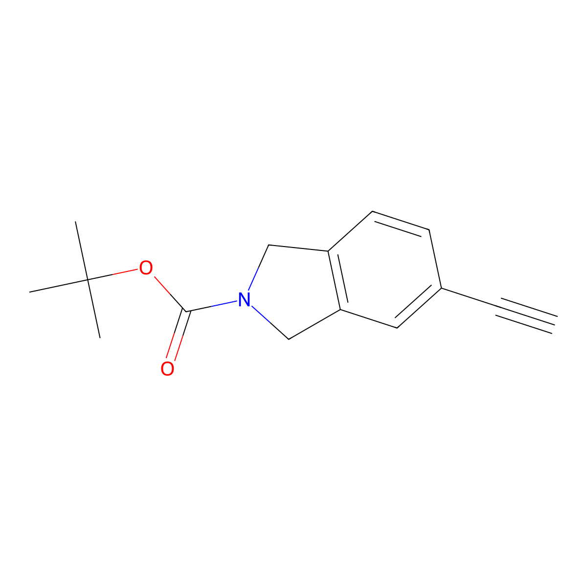 tert-butyl 5-ethynyl-2,3-dihydro-1H-isoindole-2-carboxylate molecular structure, CAS 1262408-96-7