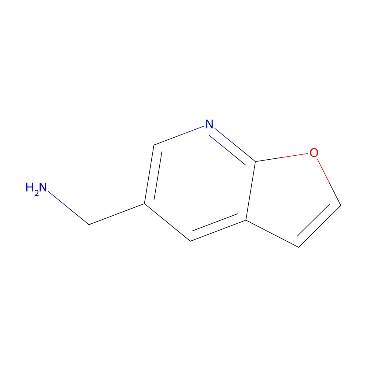Furo[2,3-b]pyridin-5-ylmethanamine molecular structure, CAS 1262409-12-0