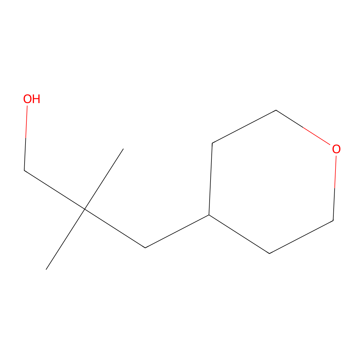 2,2-Dimethyl-3-(oxan-4-yl)propan-1-ol molecular structure, CAS 1262409-40-4