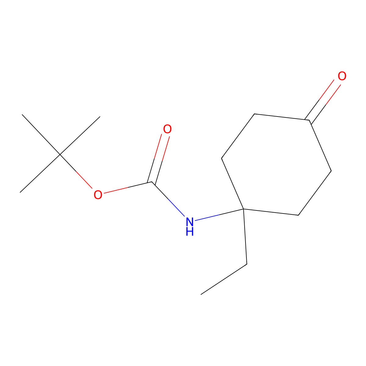 tert-butyl N-(1-ethyl-4-oxocyclohexyl)carbamate molecular structure, CAS 1262409-54-0