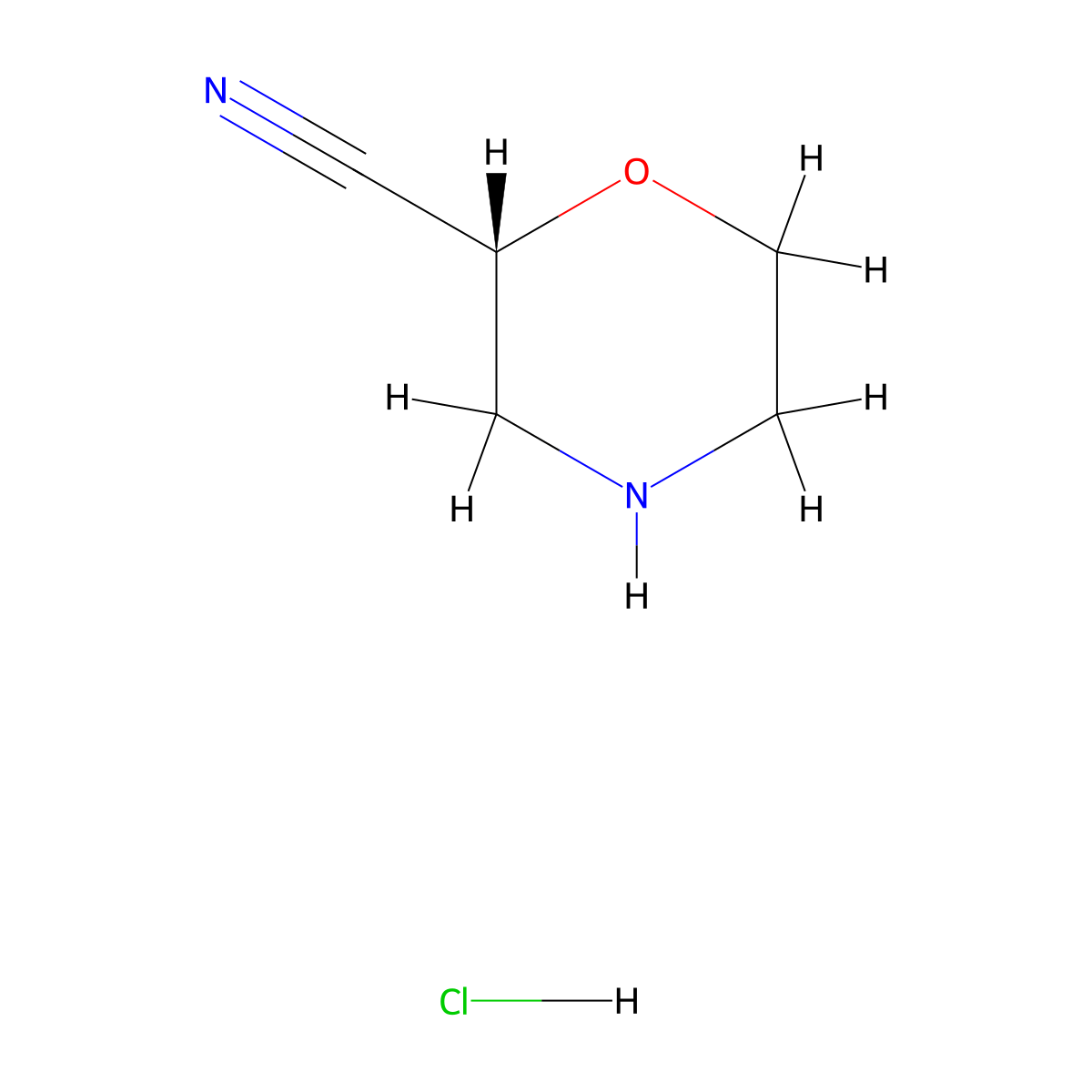 (R)-Morpholine-2-carbonitrile hydrochloride molecular structure, CAS 1262409-78-8