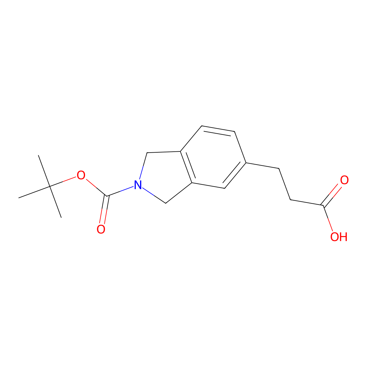 3-{2-[(tert-butoxy)carbonyl]-2,3-dihydro-1H-isoindol-5-yl}propanoic acid molecular structure, CAS 1262409-84-6