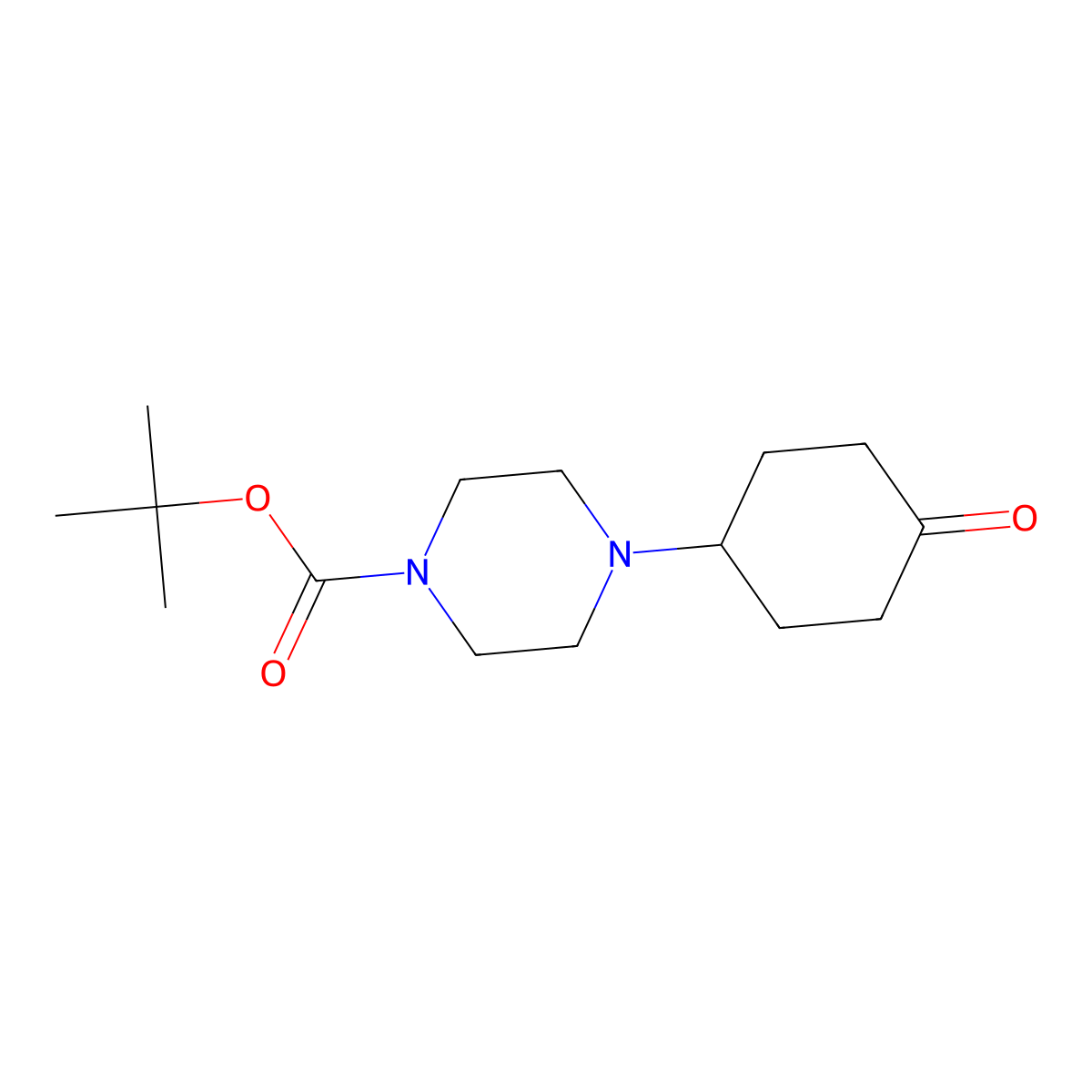 tert-Butyl 4-(4-oxocyclohexyl)piperazine-1-carboxylate molecular structure, CAS 1262409-94-8