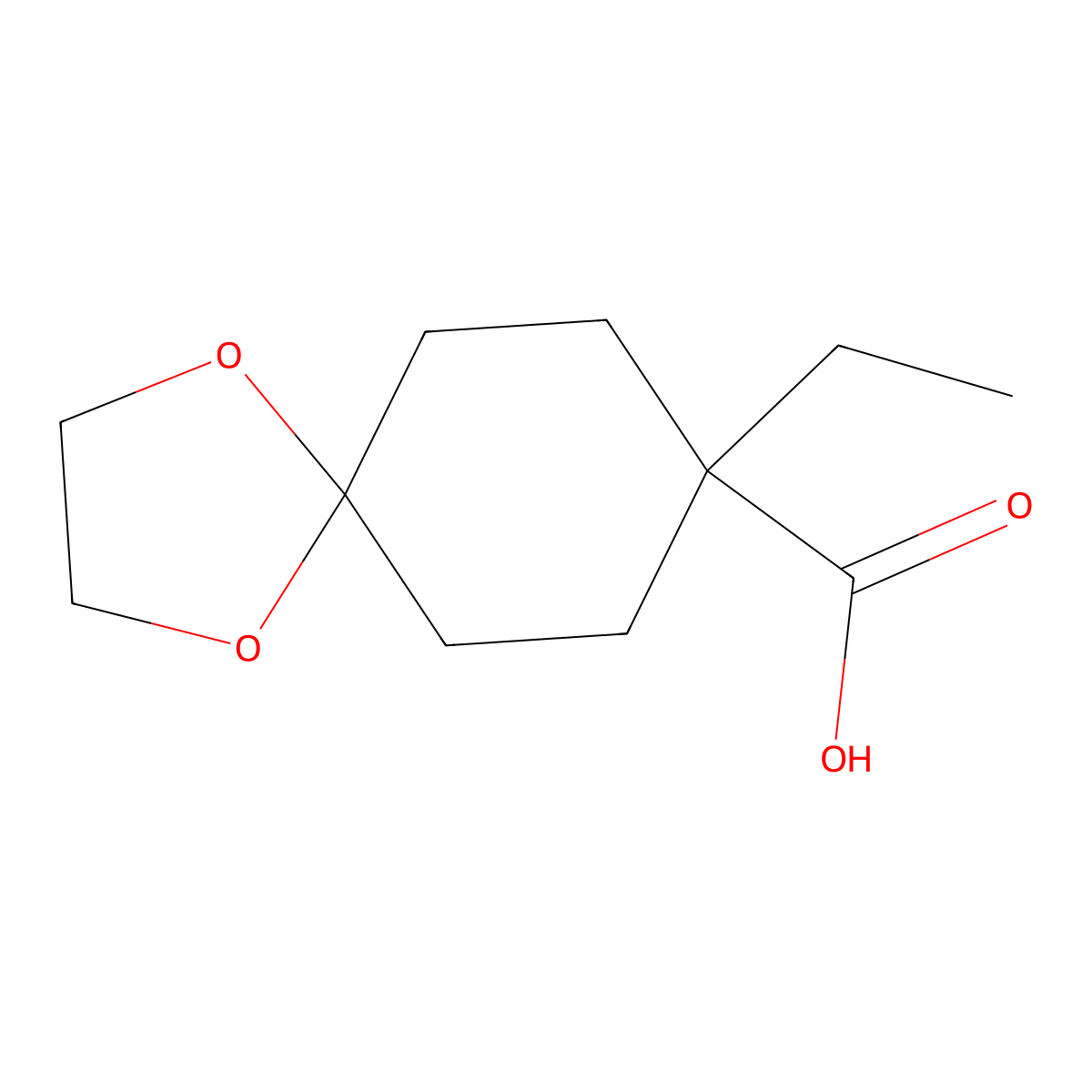 8-Ethyl-1,4-dioxaspiro[4.5]decane-8-carboxylic acid molecular structure, CAS 1262410-43-4