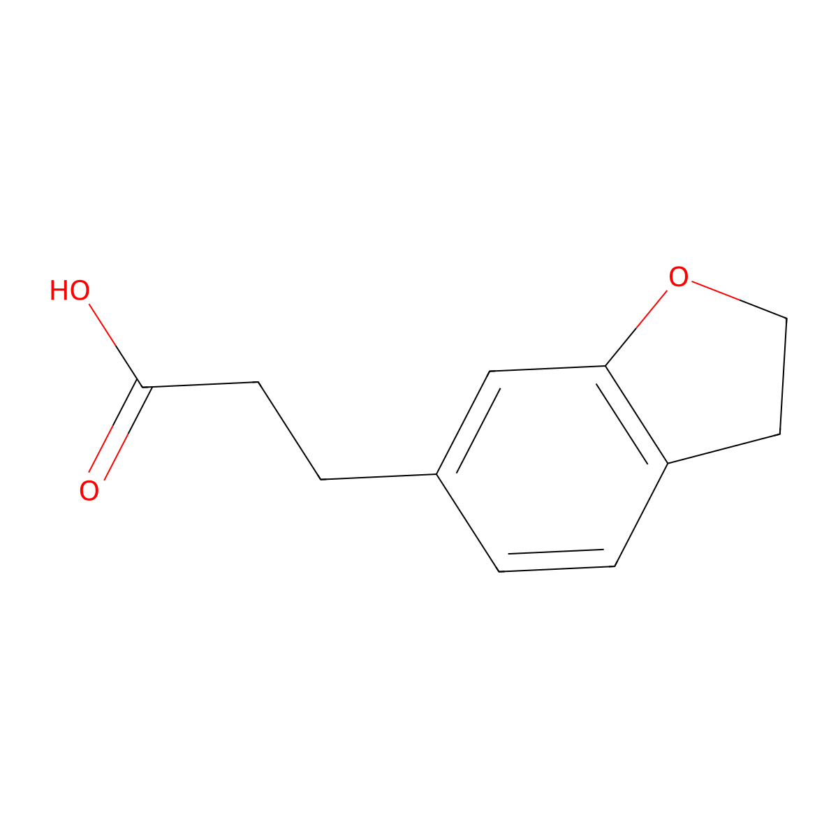 3-(2,3-Dihydro-1-benzofuran-6-yl)propanoic acid molecular structure, CAS 1262410-50-3