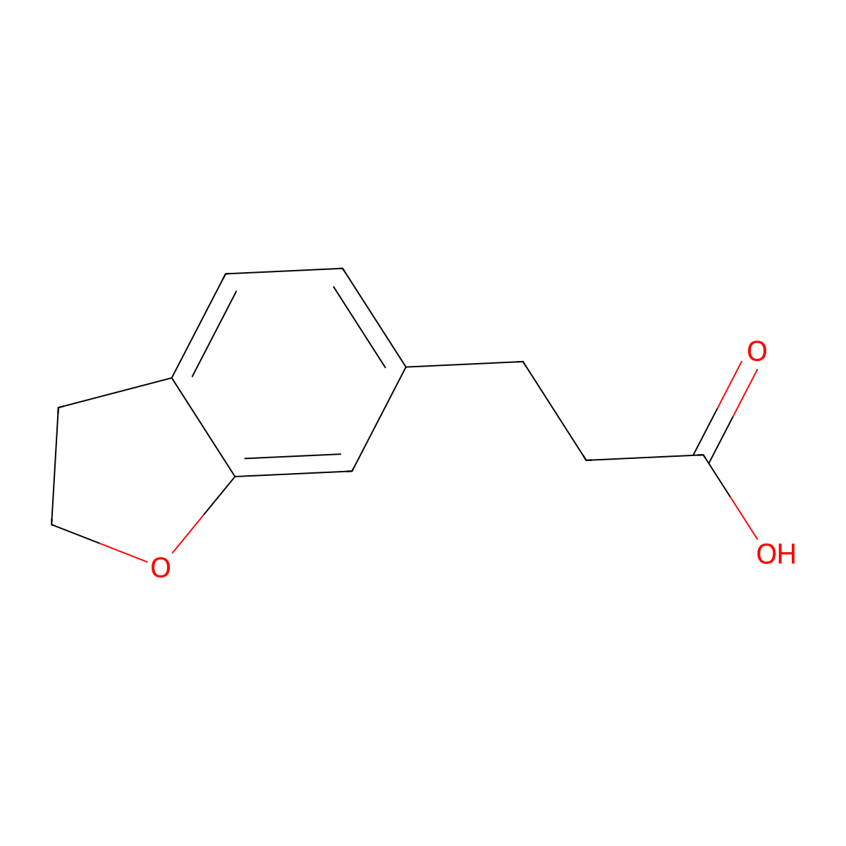 3-(2,3-Dihydro-1-benzofuran-6-yl)propanoic acid molecular structure, CAS 1262410-50-3