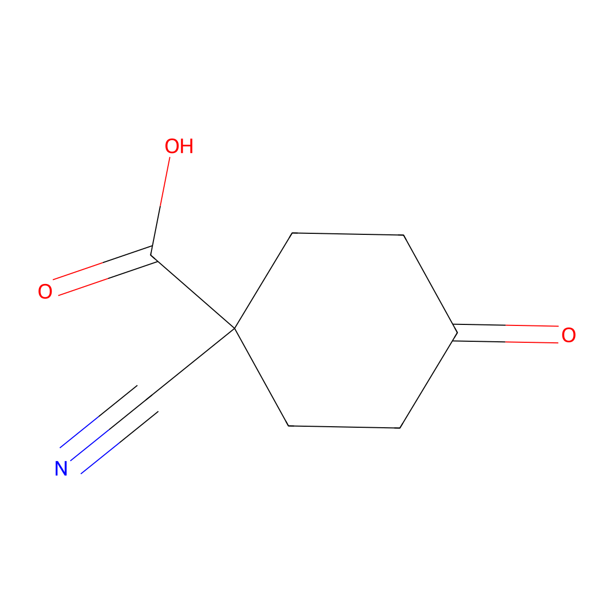 1-Cyano-4-oxocyclohexane-1-carboxylic acid molecular structure, CAS 1262410-60-5