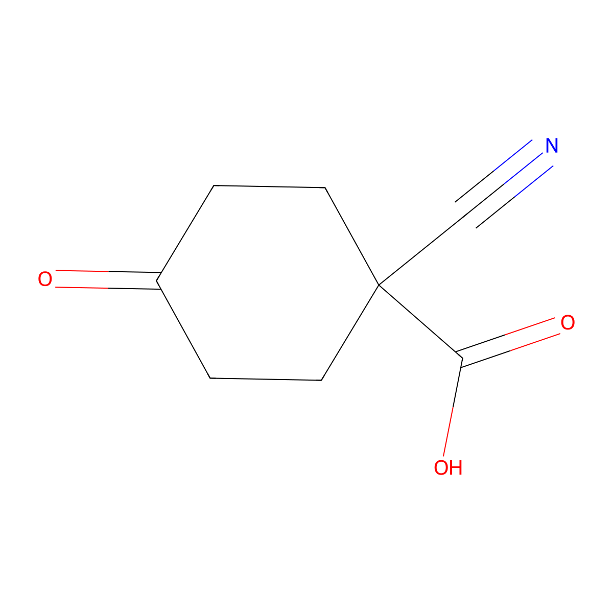 1-Cyano-4-oxocyclohexane-1-carboxylic acid molecular structure, CAS 1262410-60-5