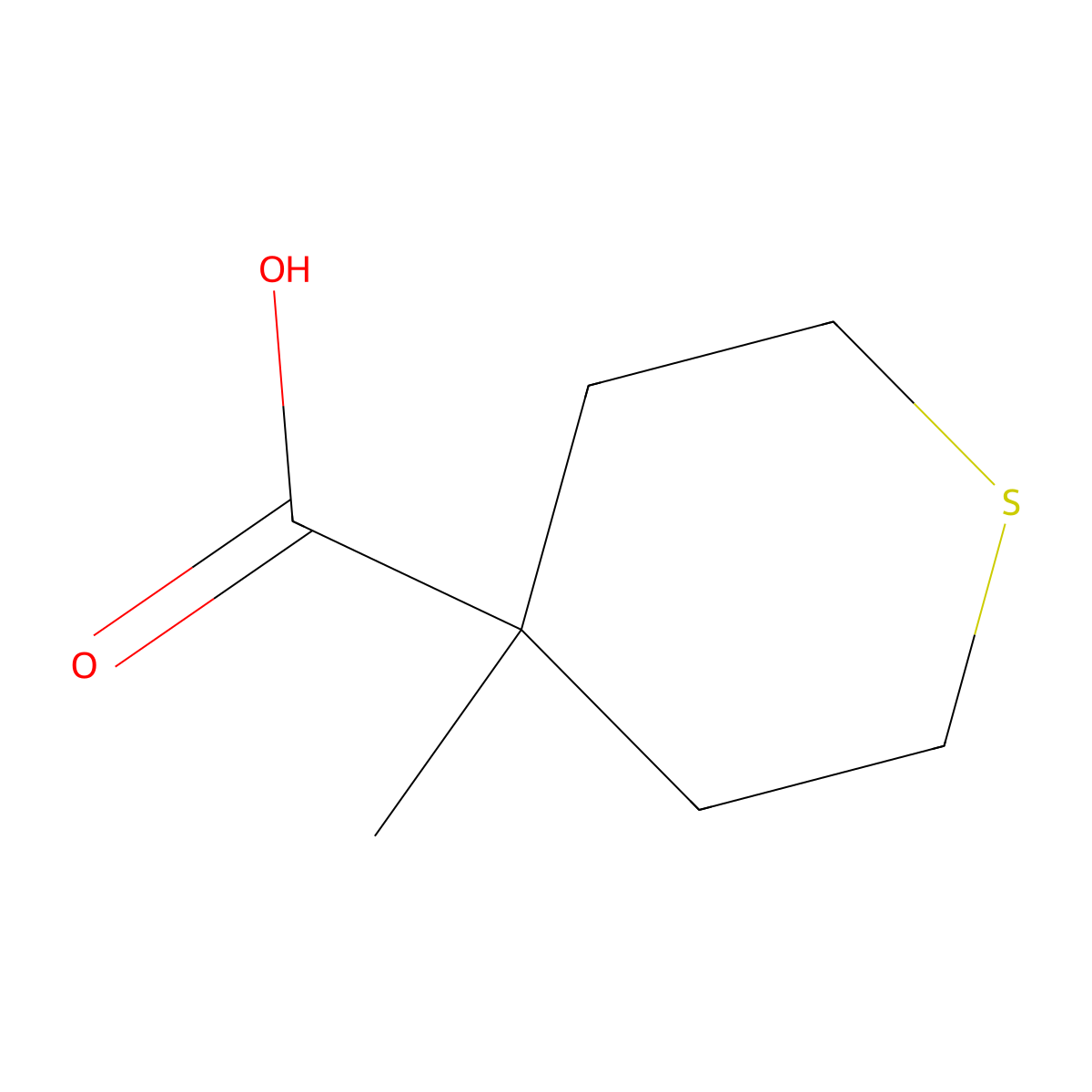 4-Methylthiane-4-carboxylic acid molecular structure, CAS 1262411-34-6