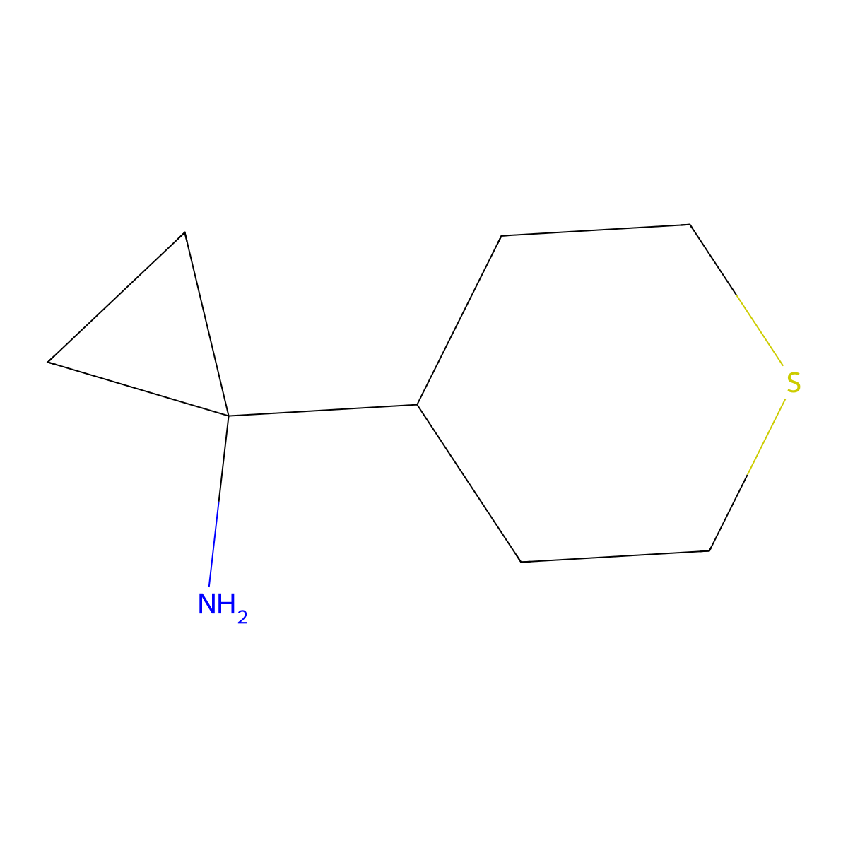 1-(Thian-4-yl)cyclopropan-1-amine molecular structure, CAS 1262411-65-3