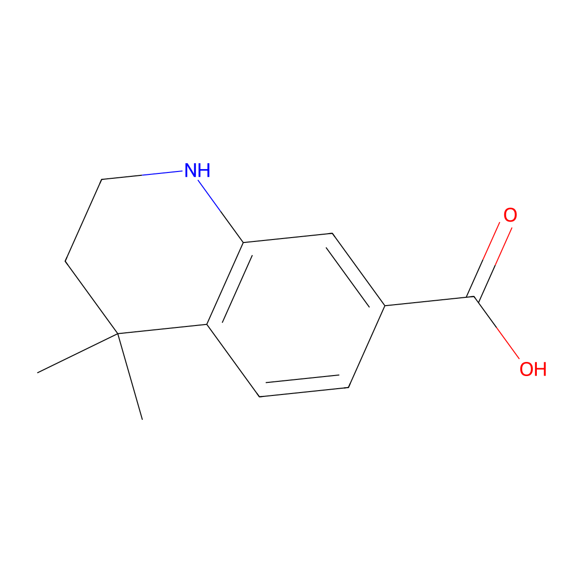 4,4-Dimethyl-1,2,3,4-tetrahydroquinoline-7-carboxylic acid molecular structure, CAS 1262411-97-1