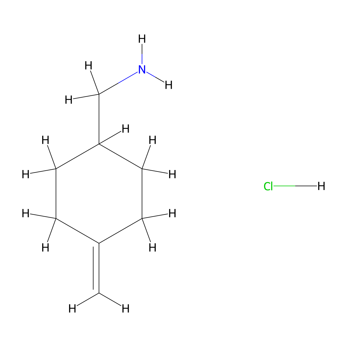 (4-Methylidenecyclohexyl)methanamine hydrochloride molecular structure, CAS 1262412-07-6