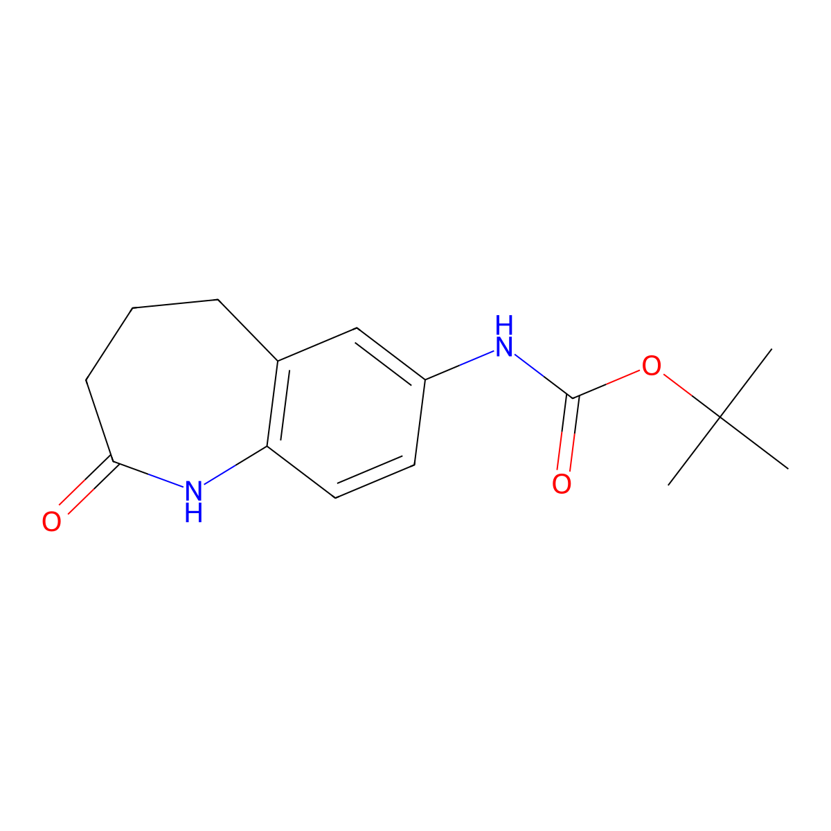 tert-butyl N-(2-oxo-2,3,4,5-tetrahydro-1H-1-benzazepin-7-yl)carbamate molecular structure, CAS 1262412-12-3