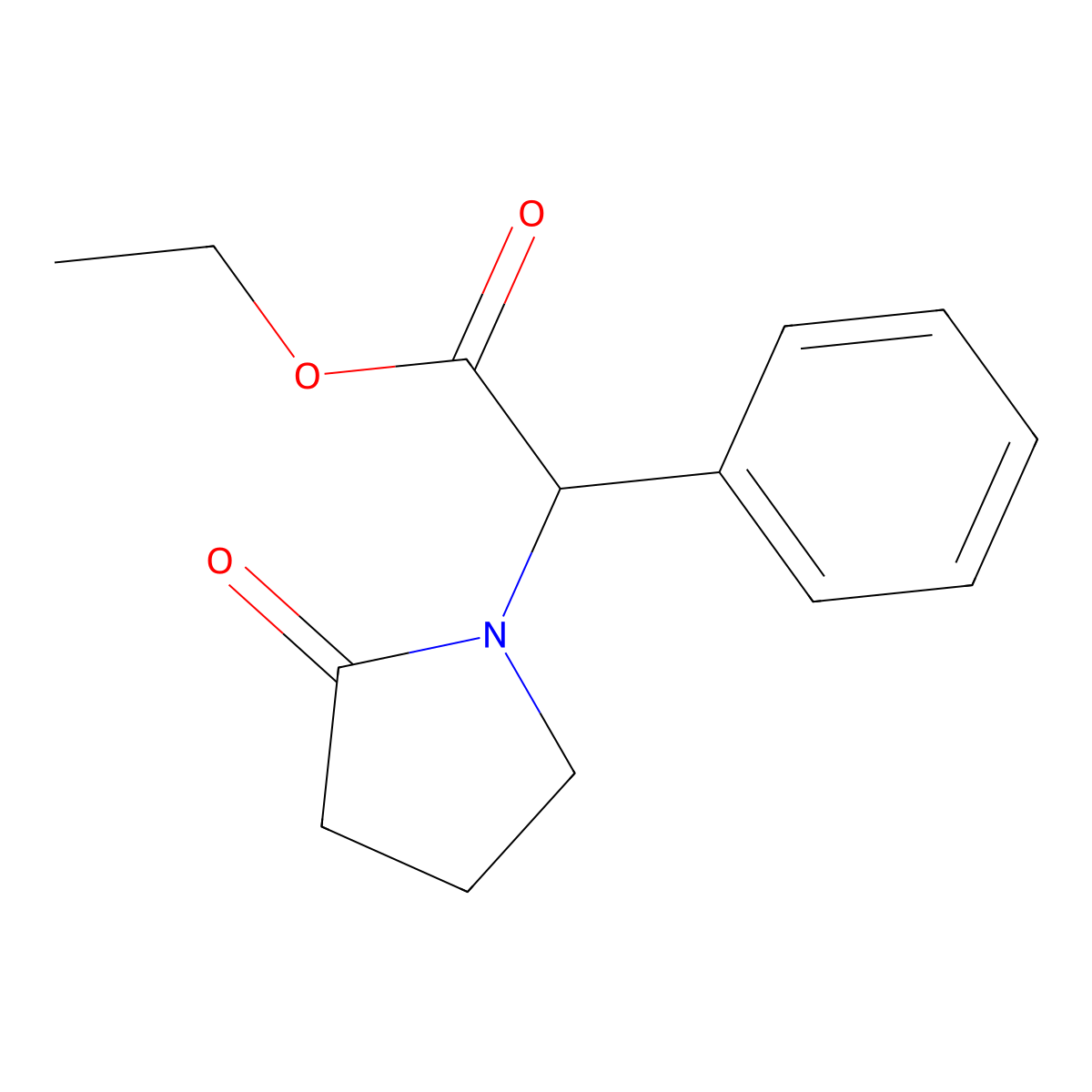 Ethyl 2-(2-oxopyrrolidin-1-yl)-2-phenylacetate molecular structure, CAS 1262412-28-1
