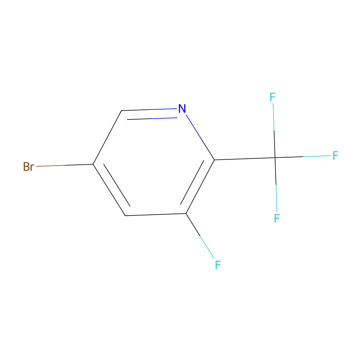 5-Bromo-3-fluoro-2-(trifluoromethyl)pyridine molecular structure, CAS 1262412-30-5