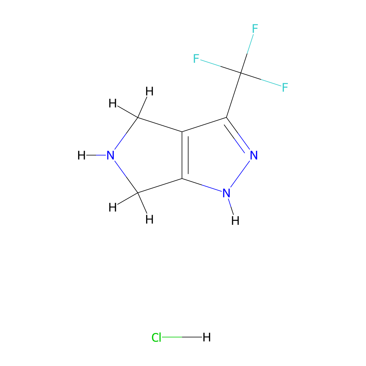 1,4,5,6-Tetrahydro-3-(trifluoromethyl)pyrrolo-[3,4-c]-pyrazole hydrochloride molecular structure, CAS 1262412-38-3
