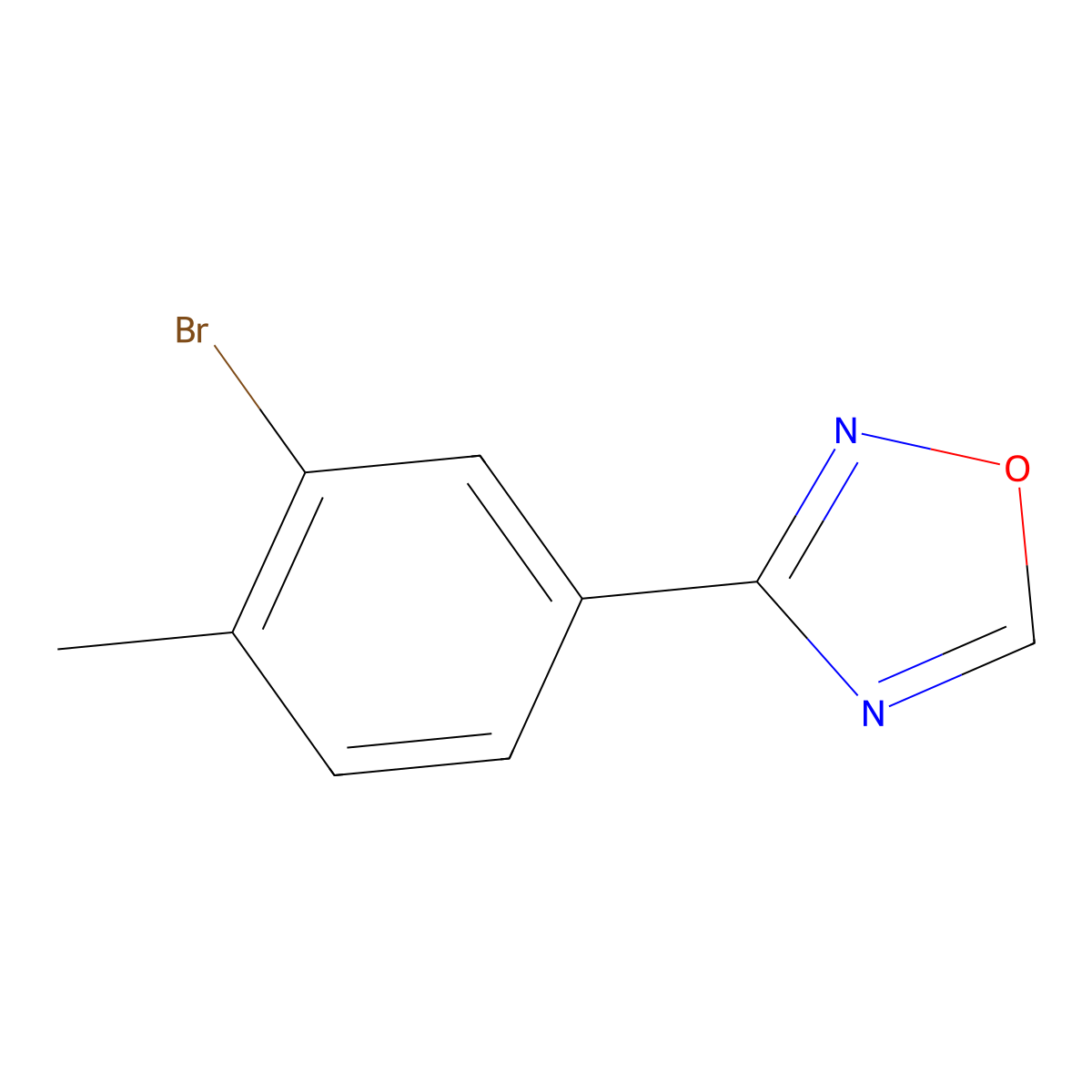 3-(3-Bromo-4-methylphenyl)-1,2,4-oxadiazole molecular structure, CAS 1262412-82-7