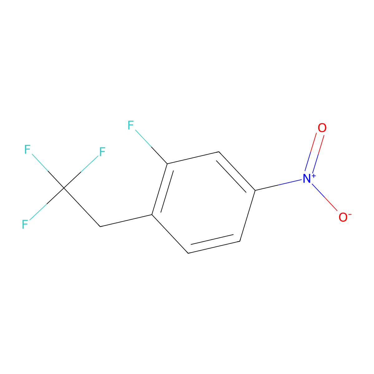2-Fluoro-4-nitro-1-(2,2,2-trifluoroethyl)benzene molecular structure, CAS 1262412-94-1