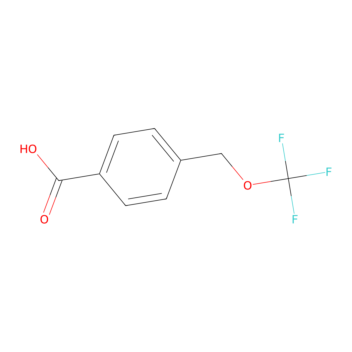 4-[(Trifluoromethoxy)methyl]benzoic acid molecular structure, CAS 1262413-29-5