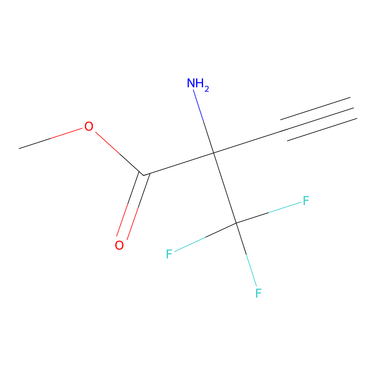 Methyl 2-amino-2-(trifluoromethyl)but-3-ynoate molecular structure, CAS 1262414-79-8