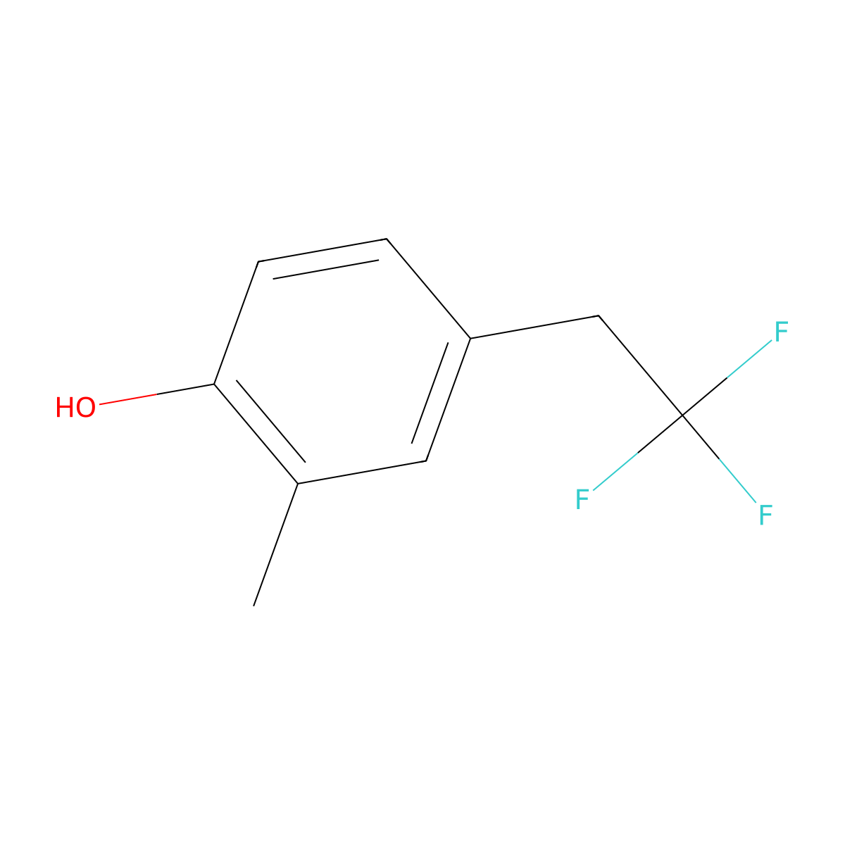 2-Methyl-4-(2,2,2-trifluoroethyl)phenol molecular structure, CAS 1262415-75-7