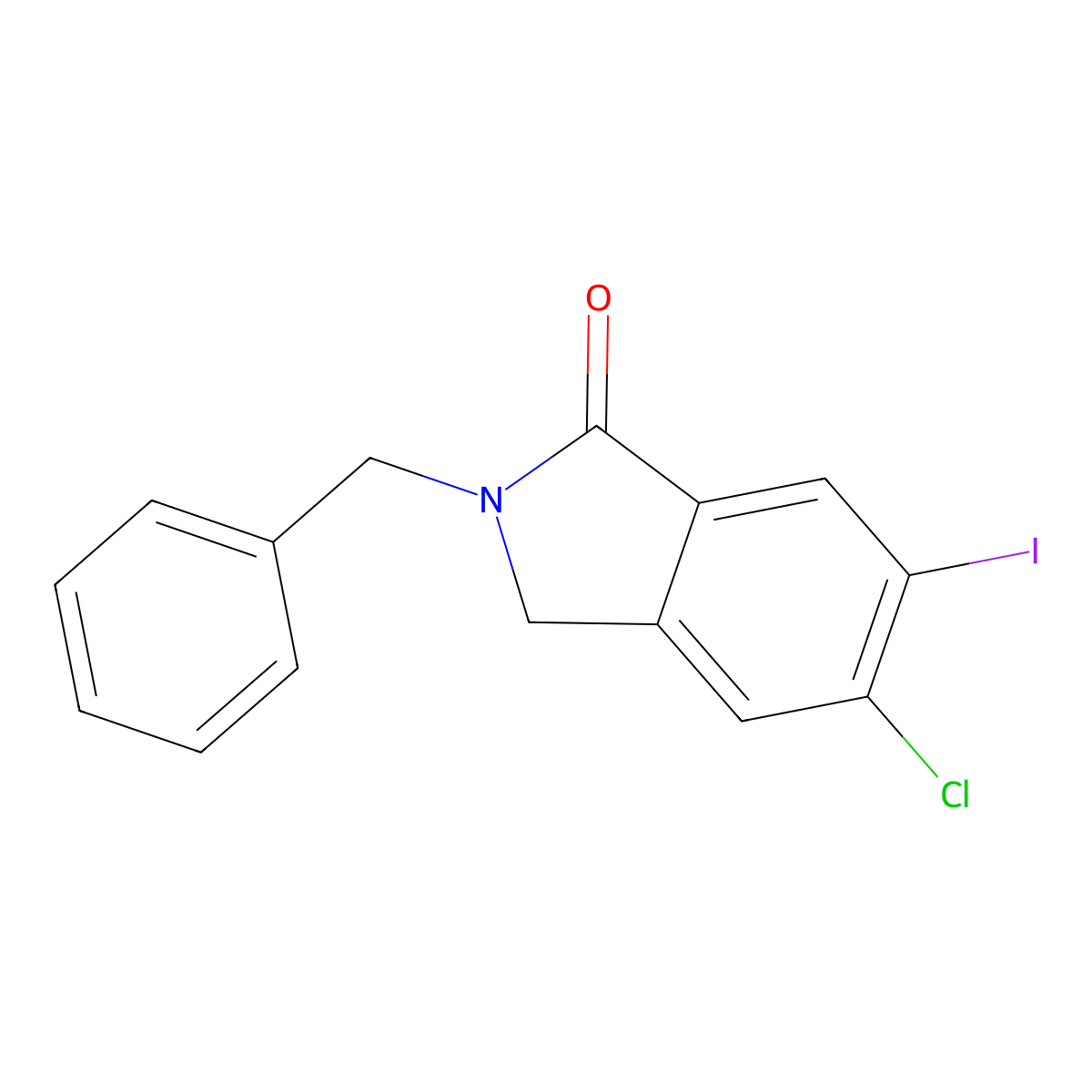 2-Benzyl-5-chloro-6-iodoisoindolin-1-one molecular structure, CAS 1262415-84-8