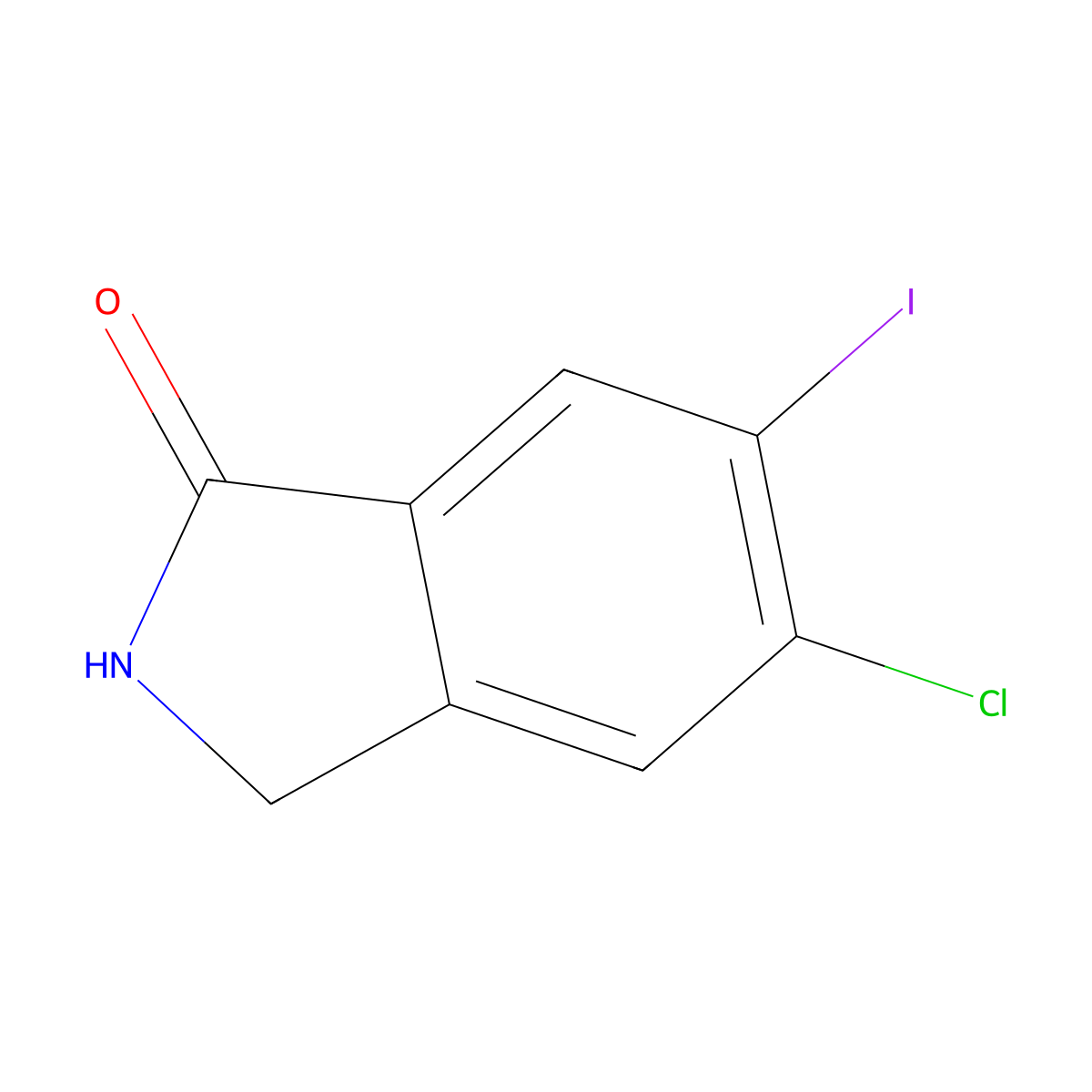 5-Chloro-6-iodoisoindolin-1-one molecular structure, CAS 1262416-25-0